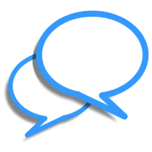 Blue Overlapping Chat Bubbles for Communication