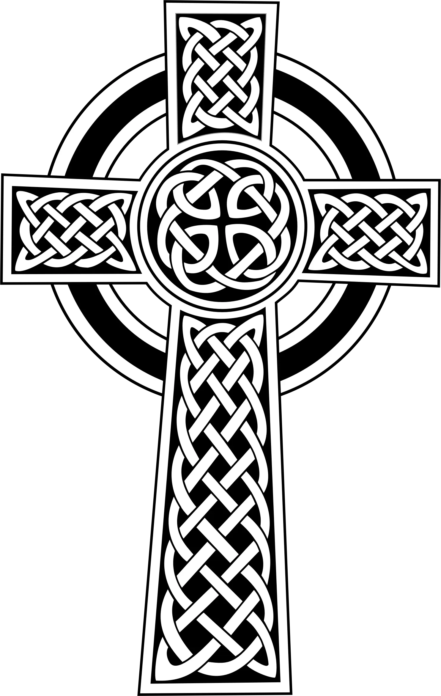 Celtic Cross with Intricate Knot Design