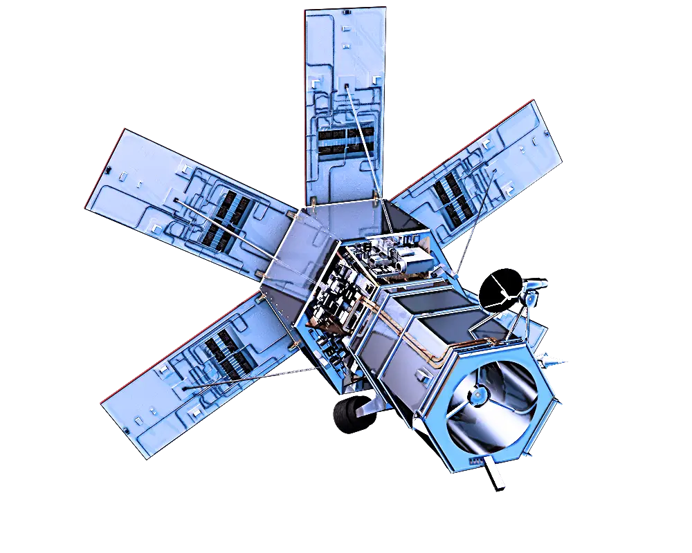 Space Satellite with Antennas