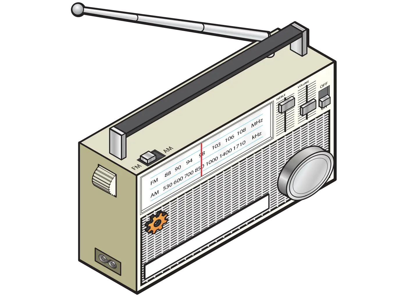 Vintage FM/AM Radio with Antenna