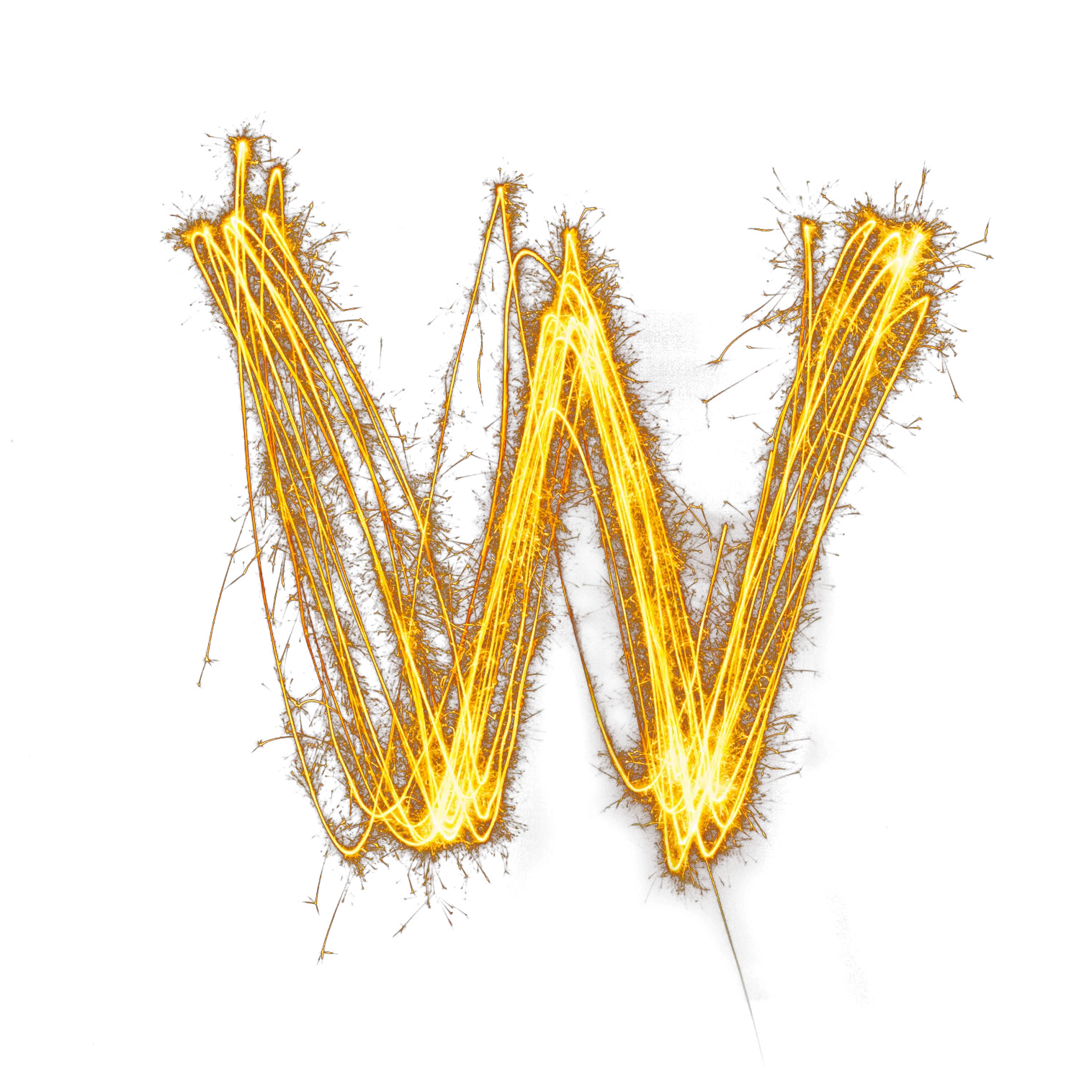 Golden Sparkling Letter W
