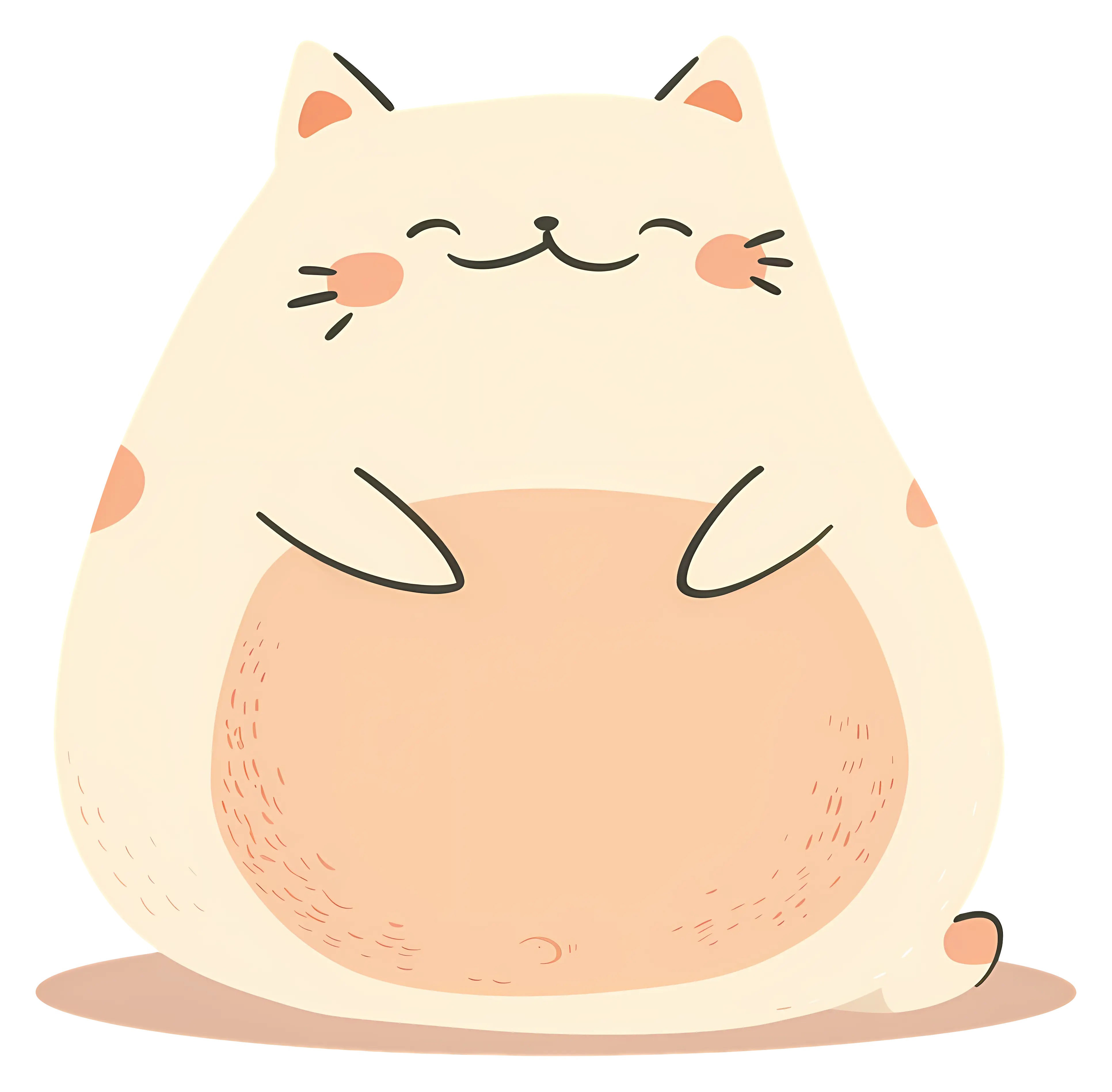 Cute Cream Cat with Blush