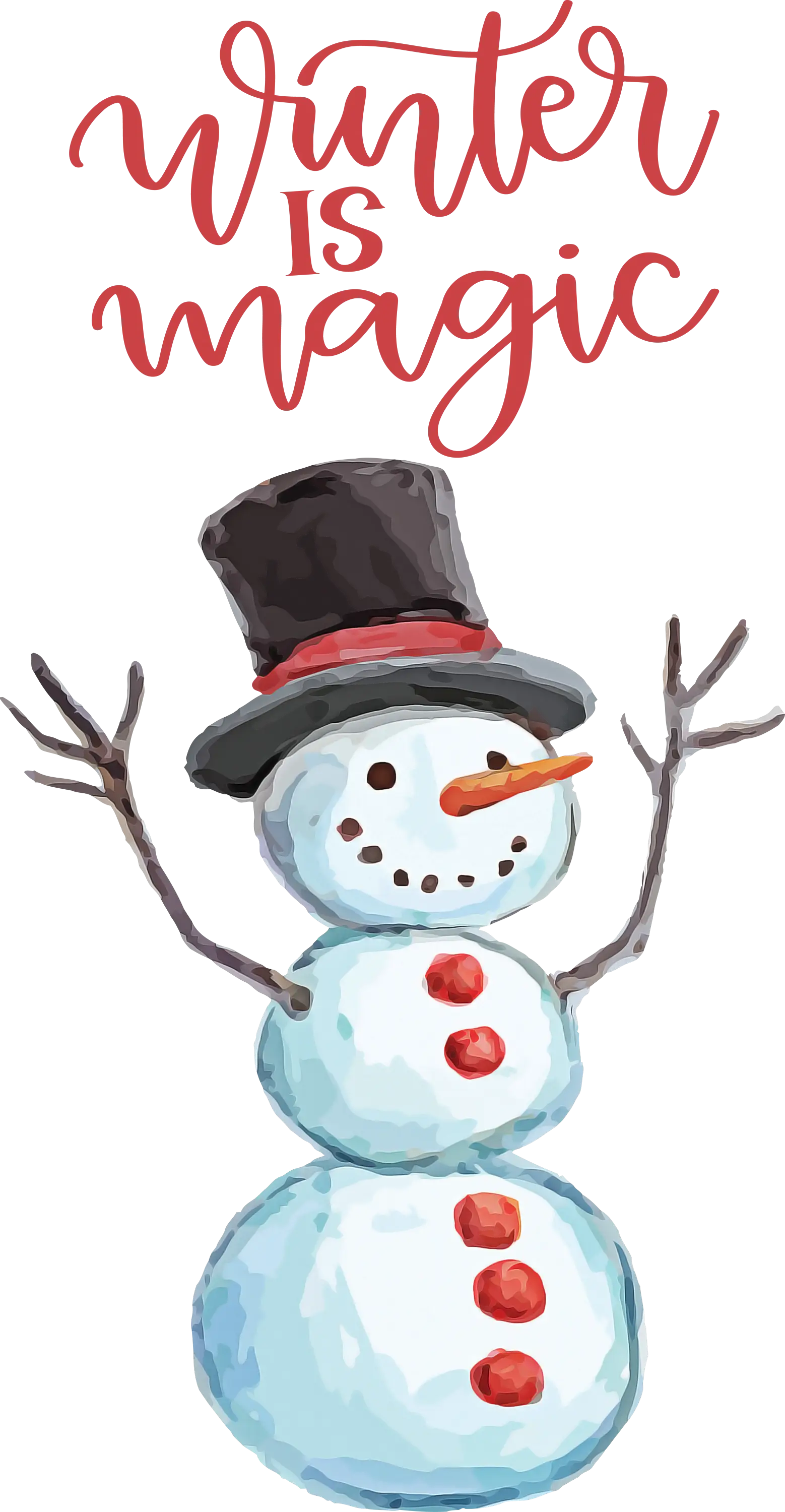Winter Snowman Illustration with Festive Message