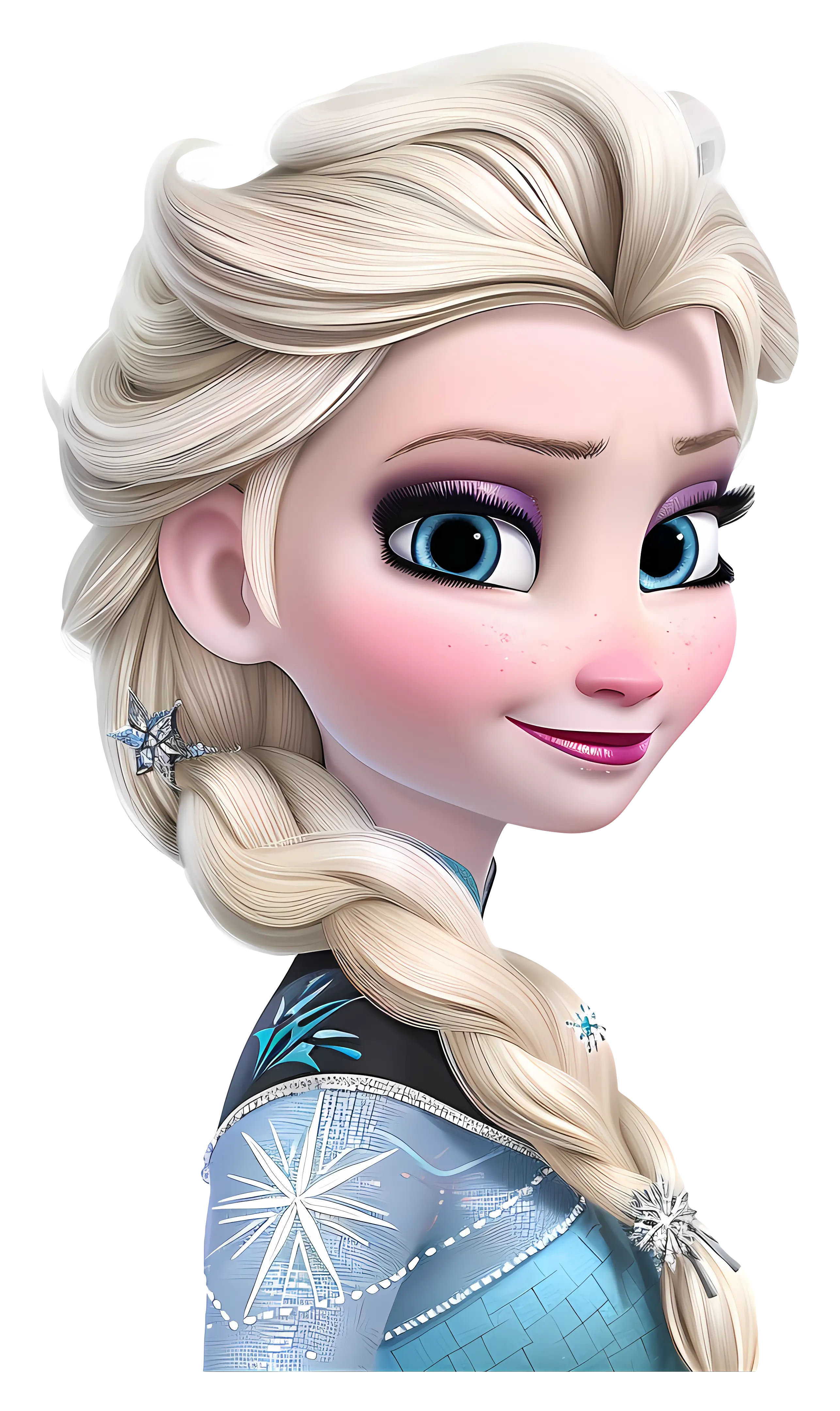 Animated Character with Braided Blonde Hair