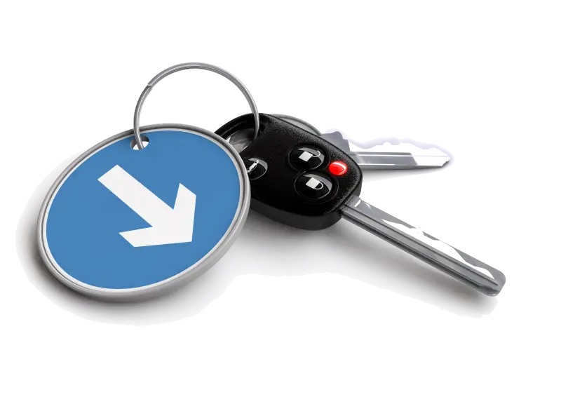 Car Key with Blue Tag
