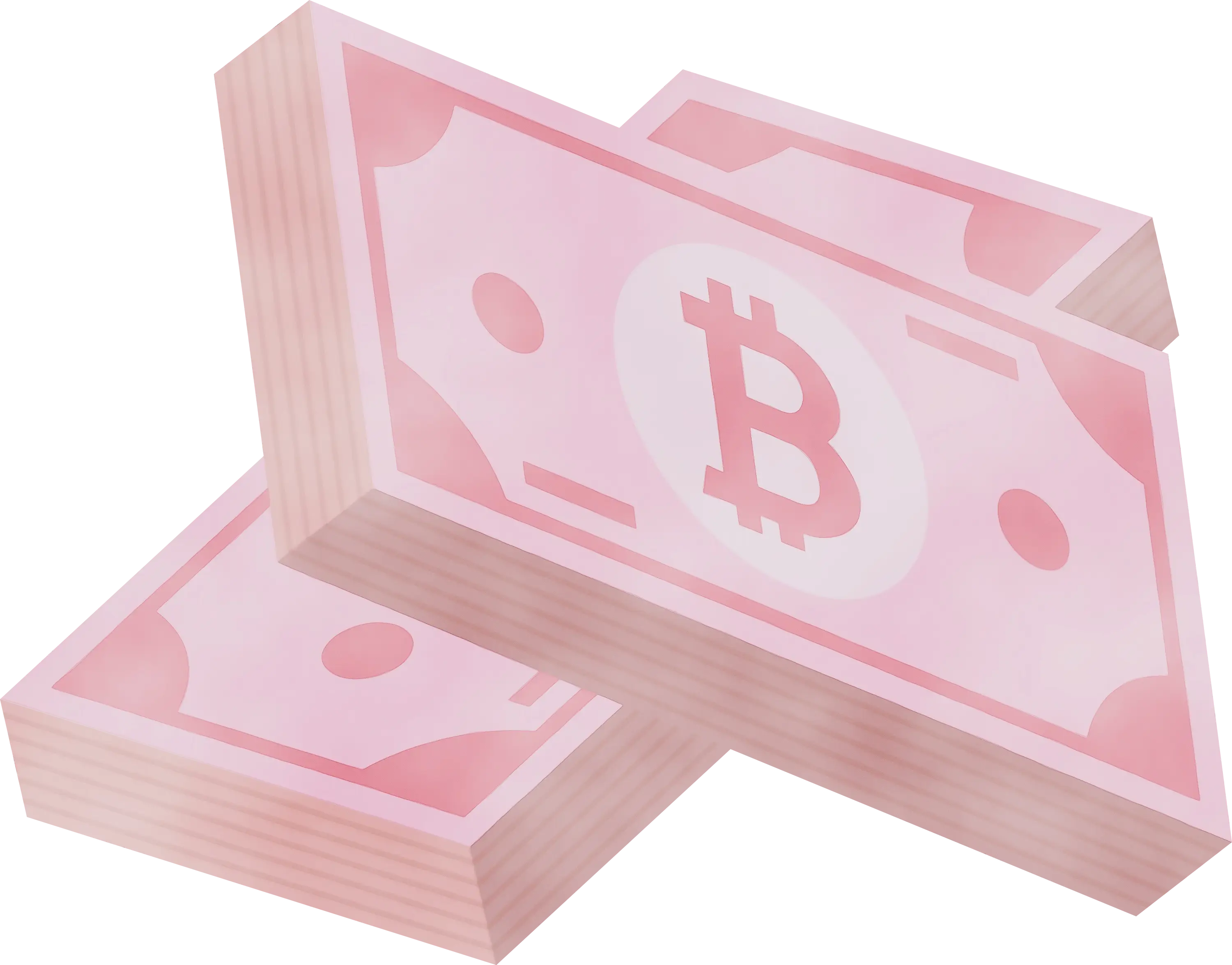 Pink Bitcoin-Themed Currency Illustration