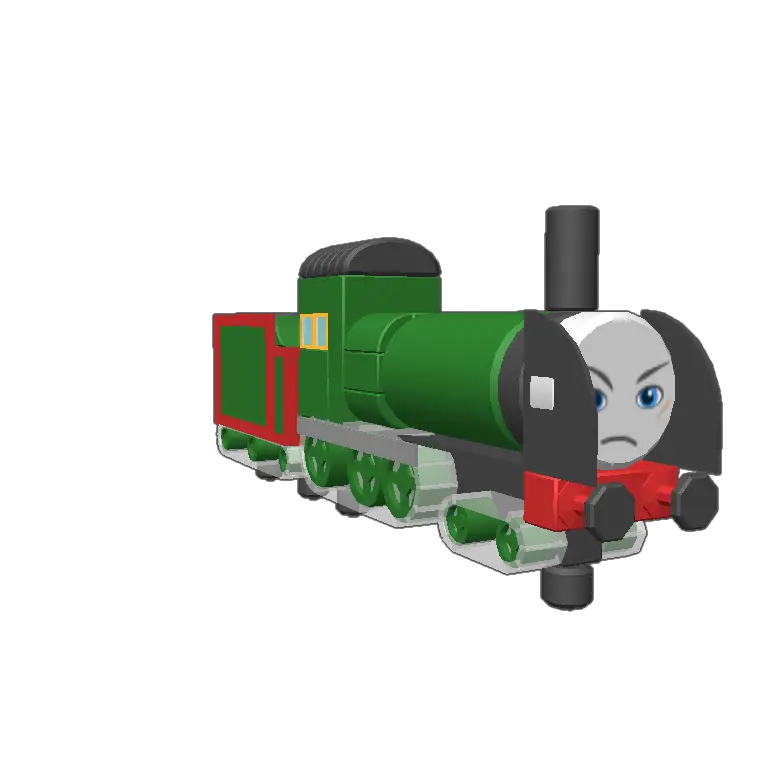 Green Toy Train Cartoon Illustration