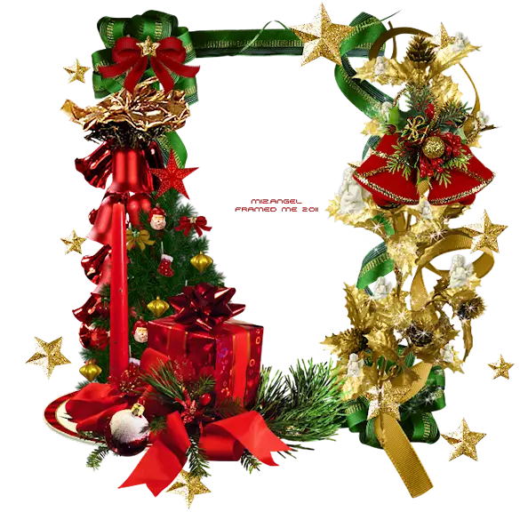 Festive Christmas Frame with Decorations