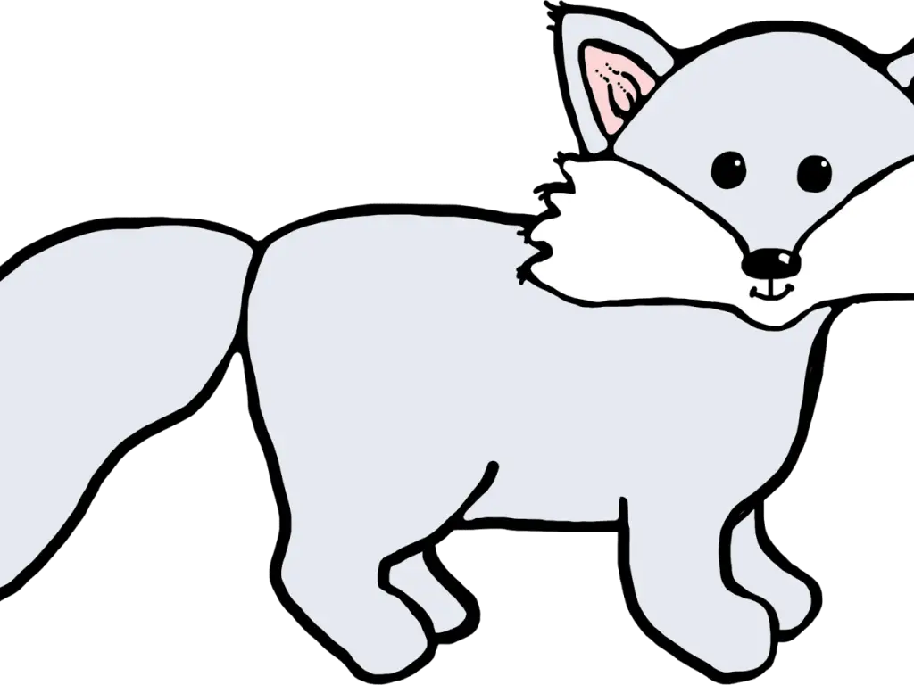 Cute Gray Cartoon Fox