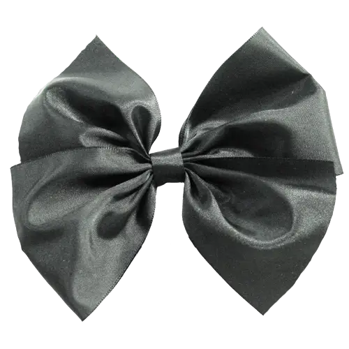 Elegant Black Satin Bow Decoration