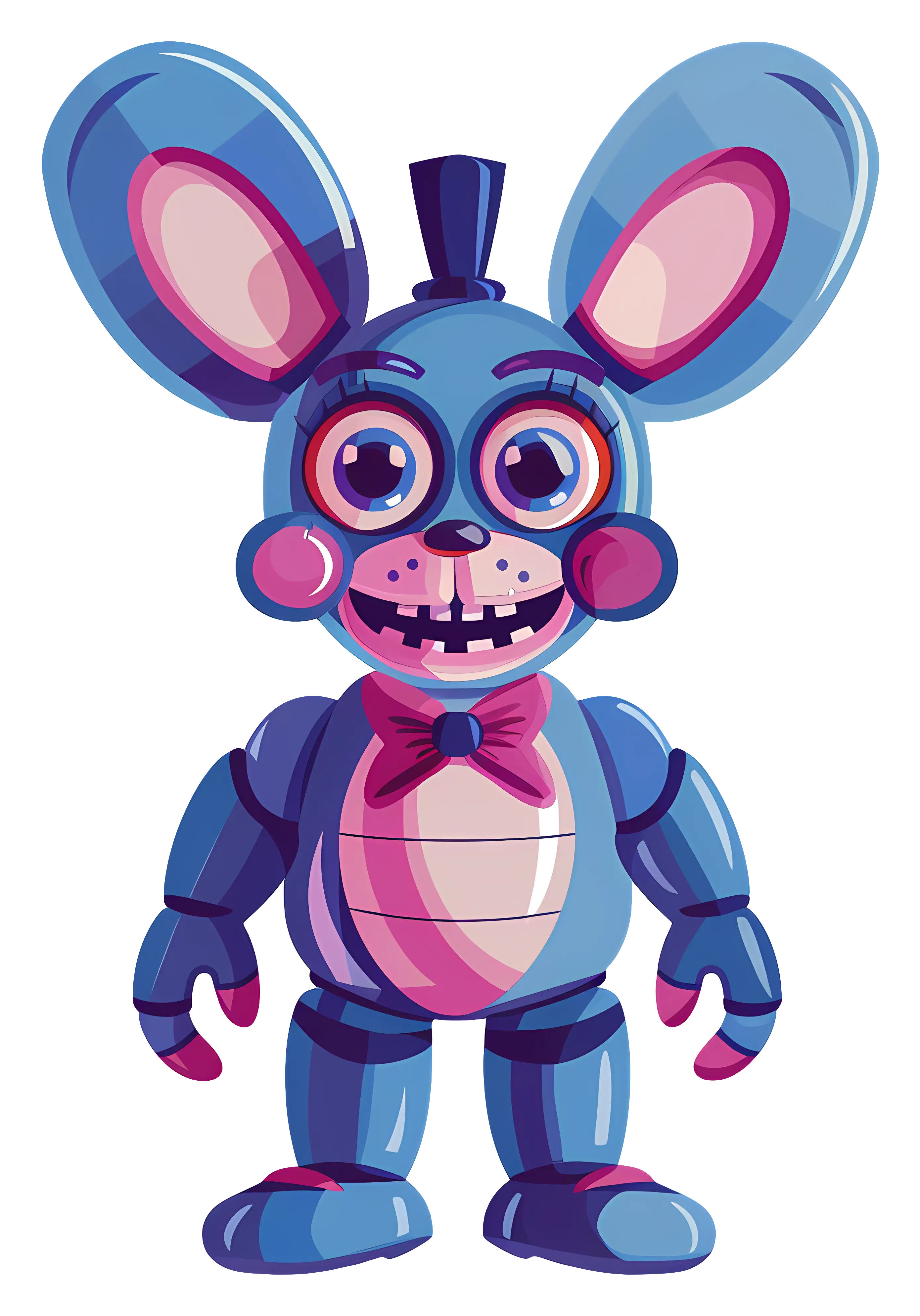 Cartoon Blue Animatronic Bunny Illustration