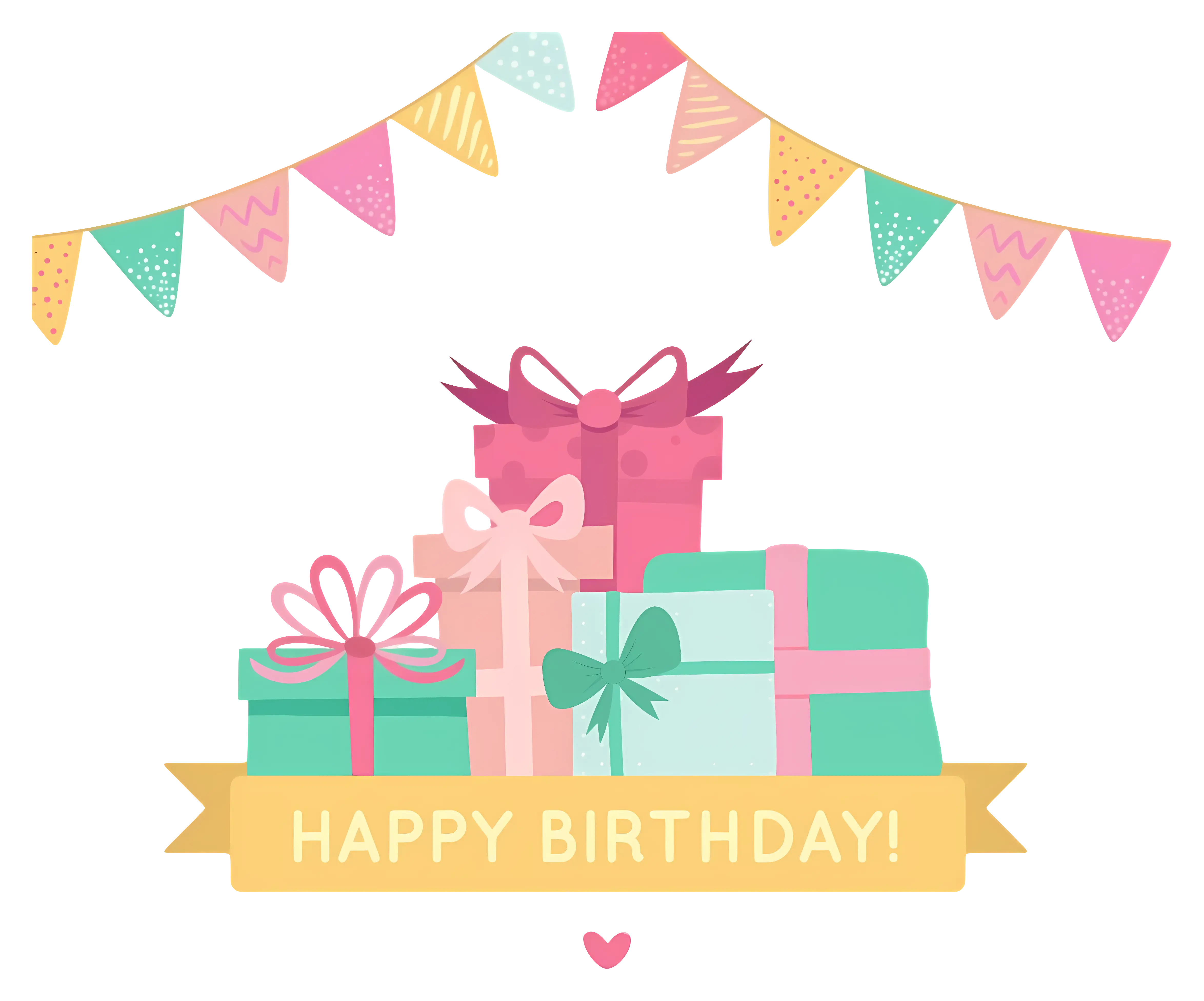 Happy Birthday Gifts with Colorful Banner