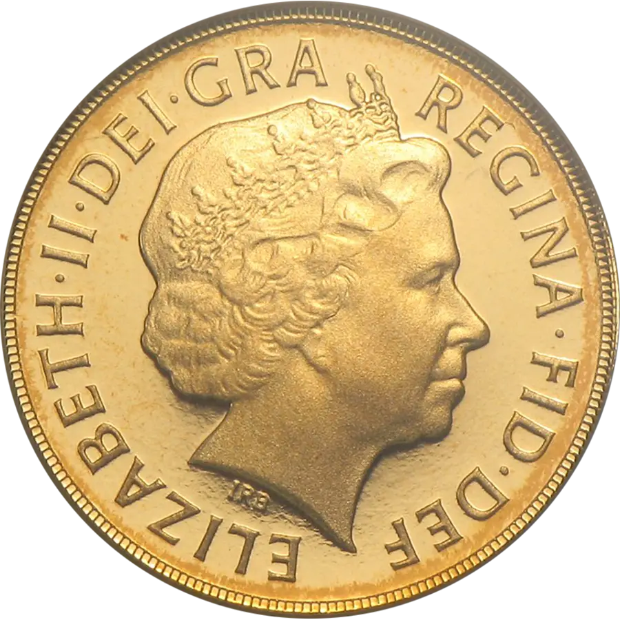 Golden Coin with Profile Design