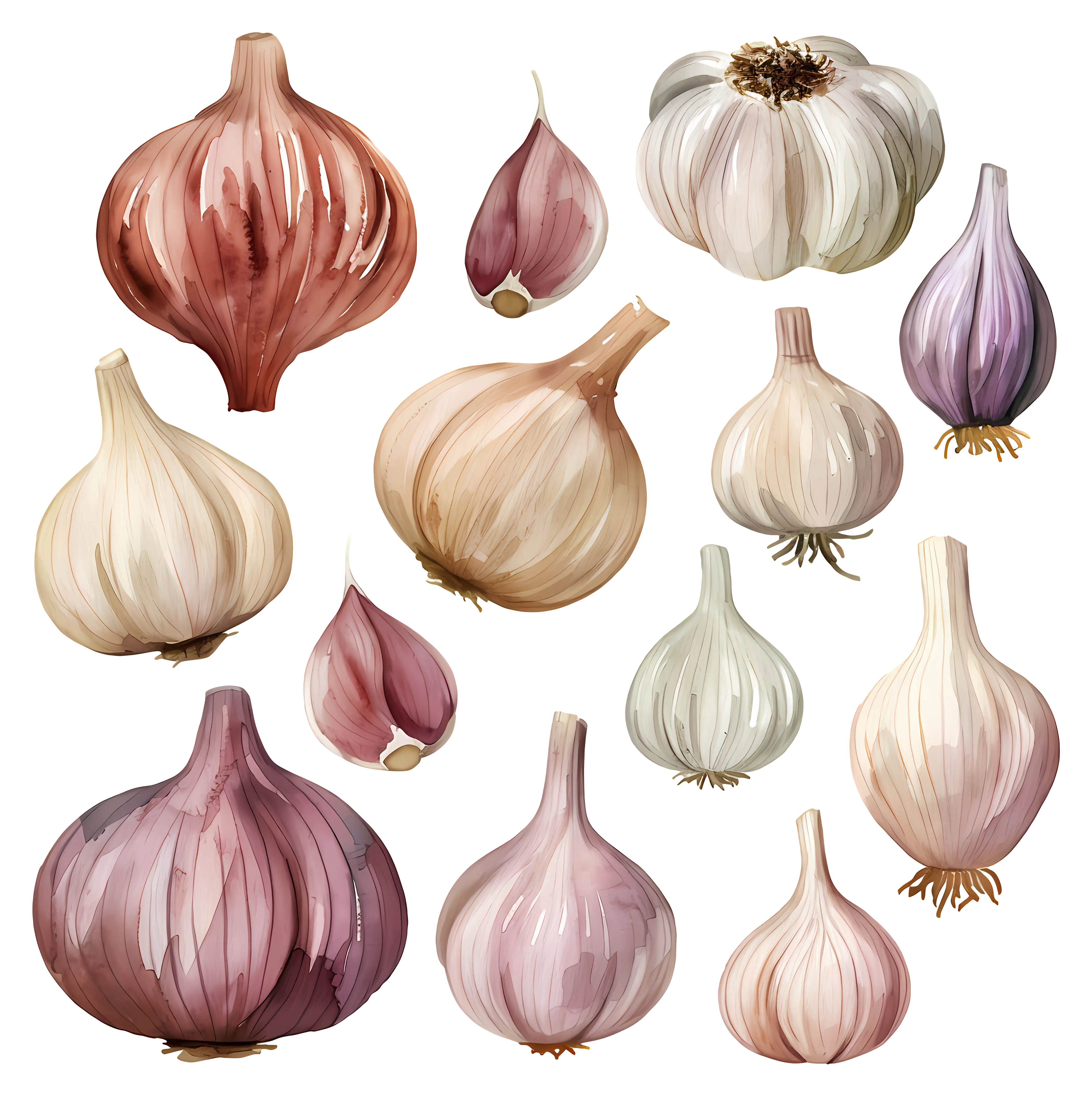 Illustration of Garlic Variants
