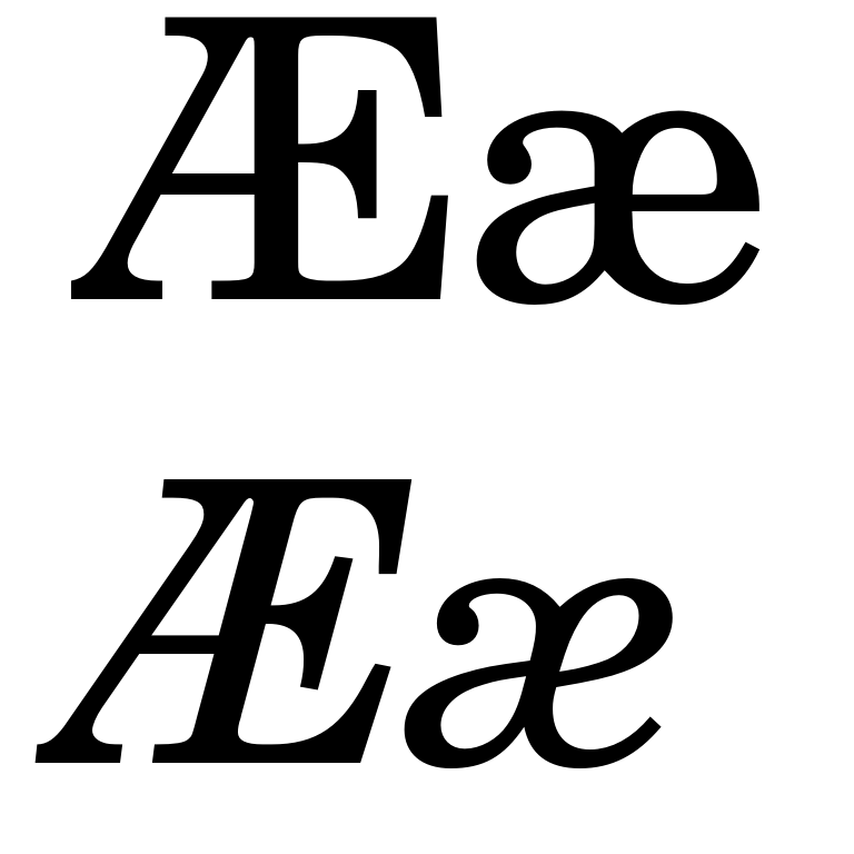 Latin Letter Ã† and Ã¦ Typography Design