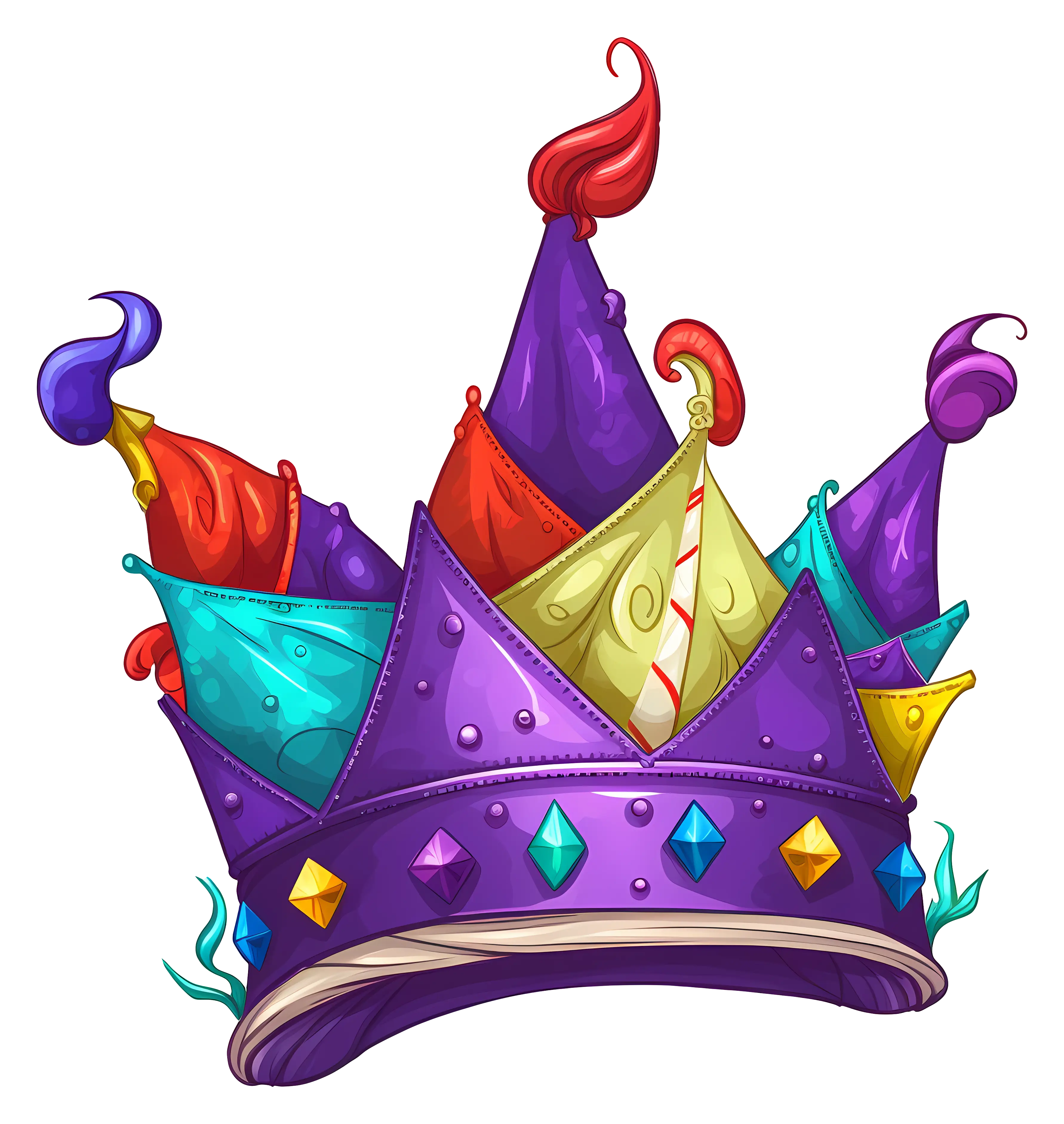 Brightly Colored Jester Crown