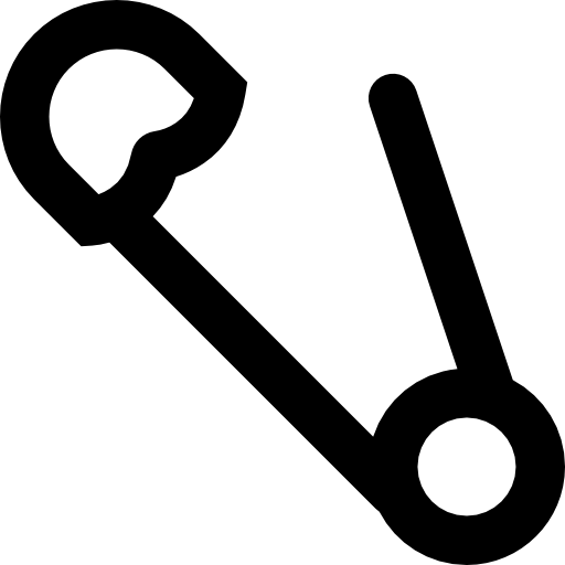 Black Safety Pin Icon Design