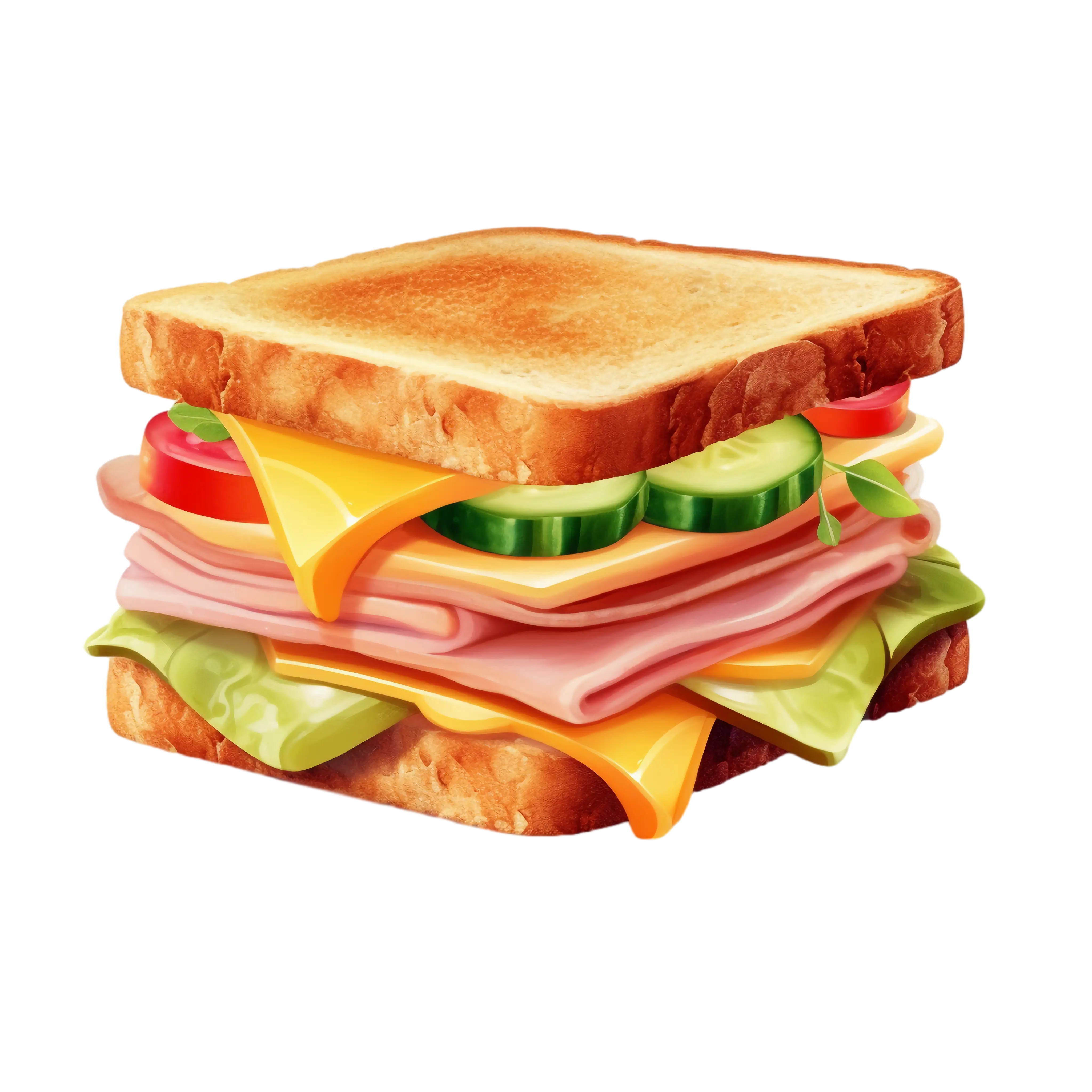 Layered Sandwich with Vegetables and Cheese