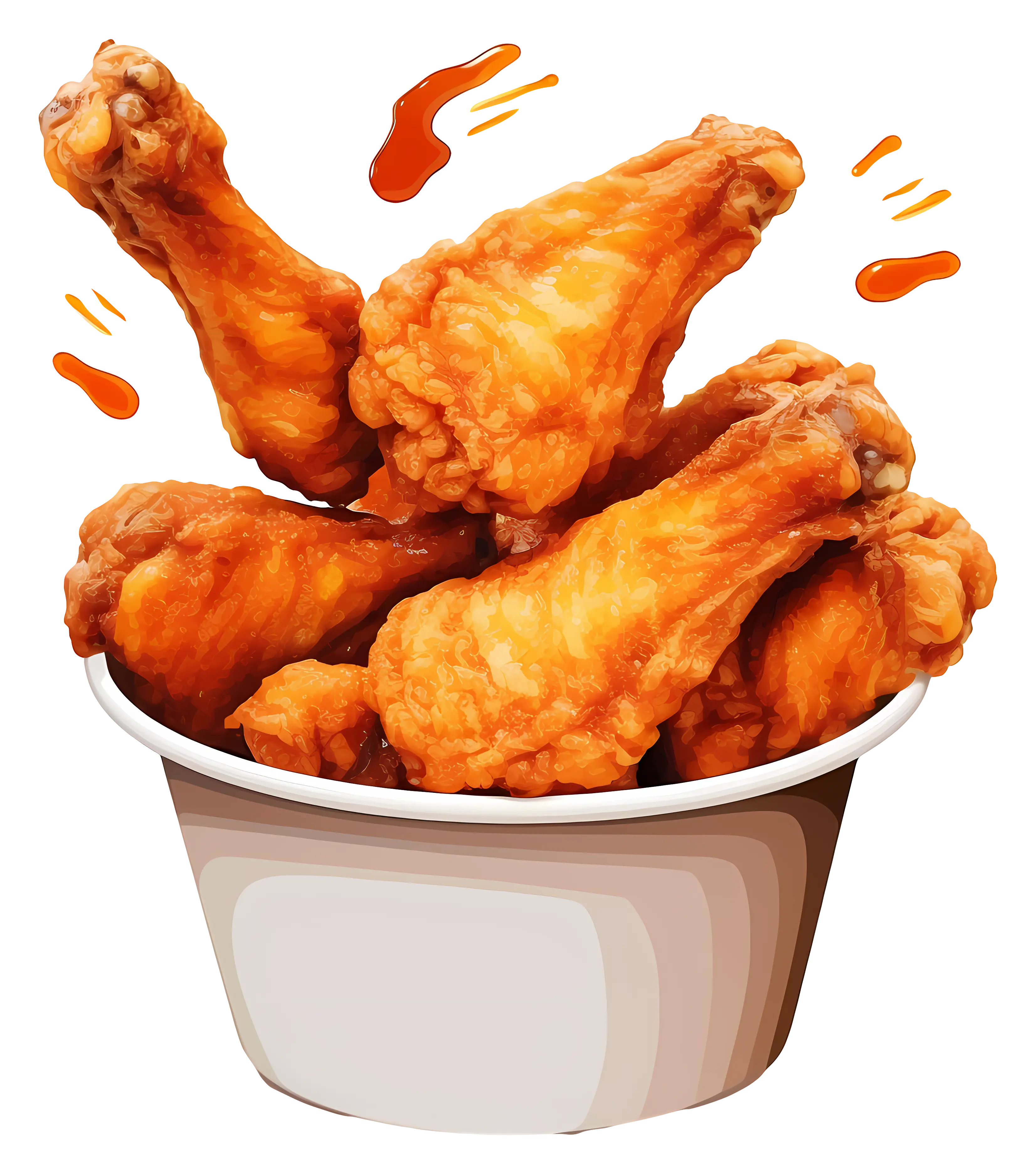 Bucket Filled with Fried Chicken Illustration