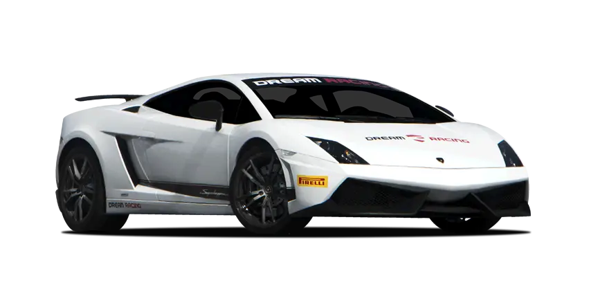 Sleek white sports car ready for racing