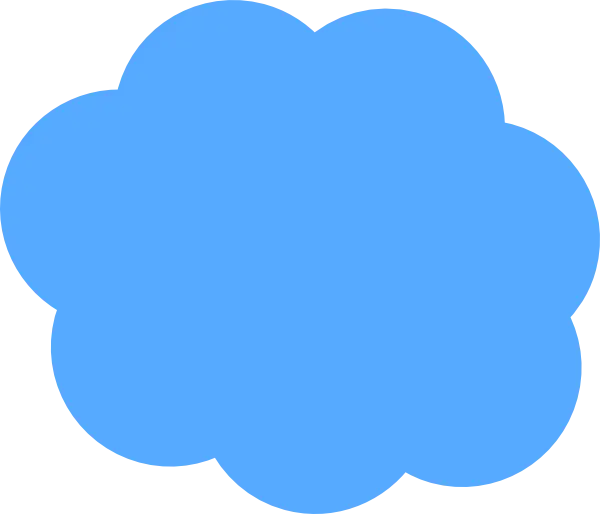Blue Cloud Shape Icon for Storage Concept