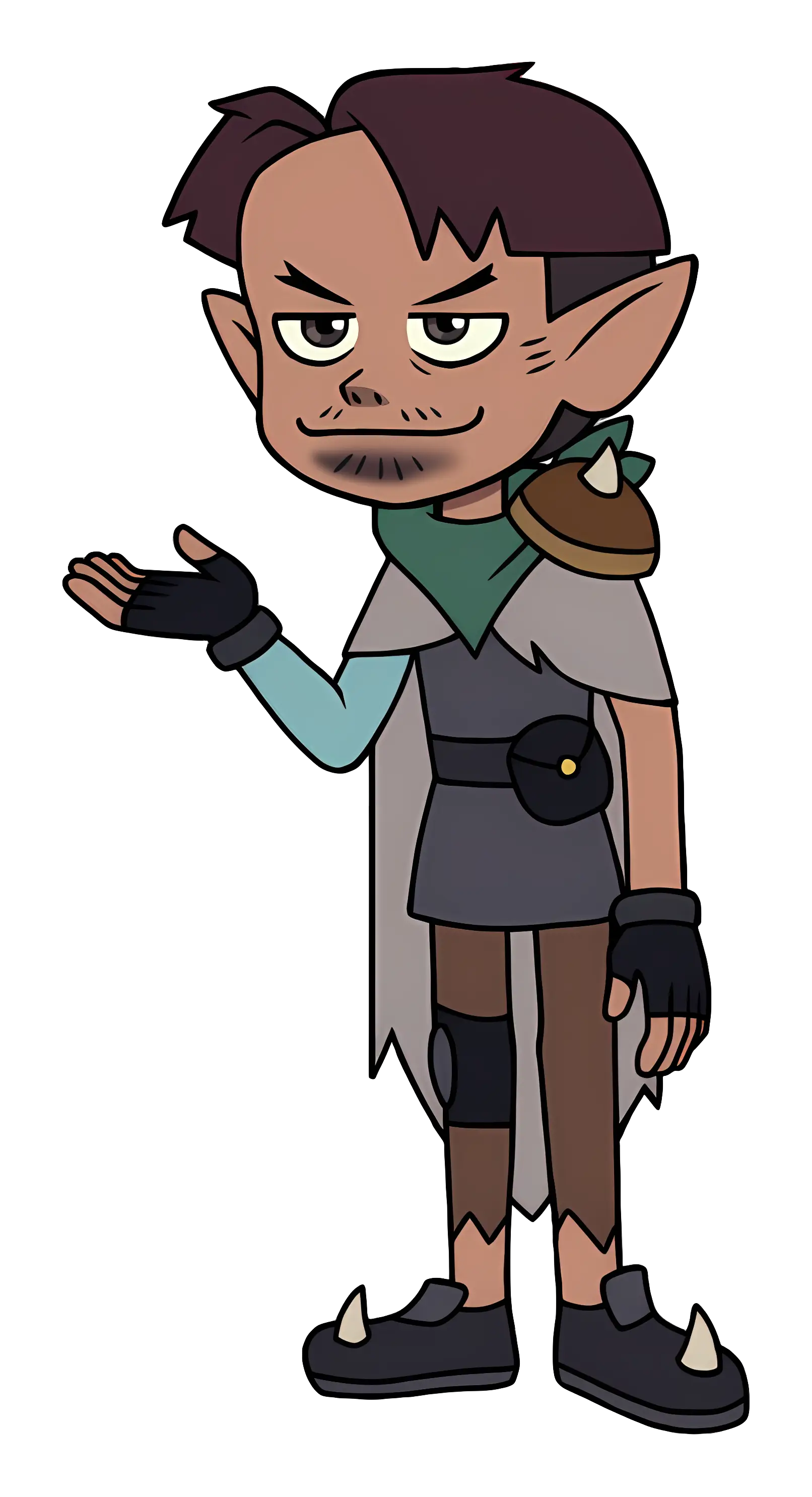 Mischievous Elf Character with Gloves