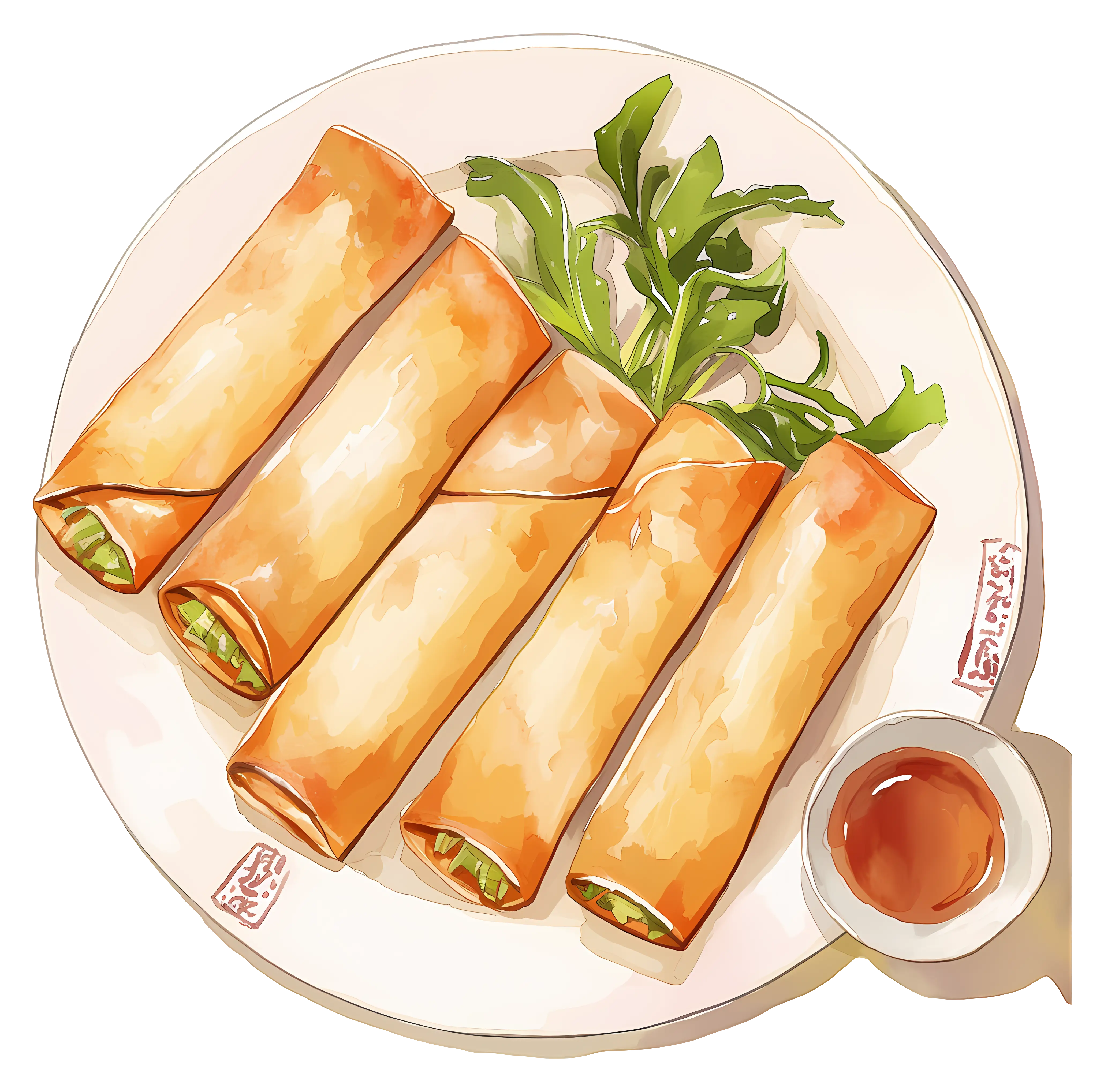 Crispy Spring Rolls with Dipping Sauce