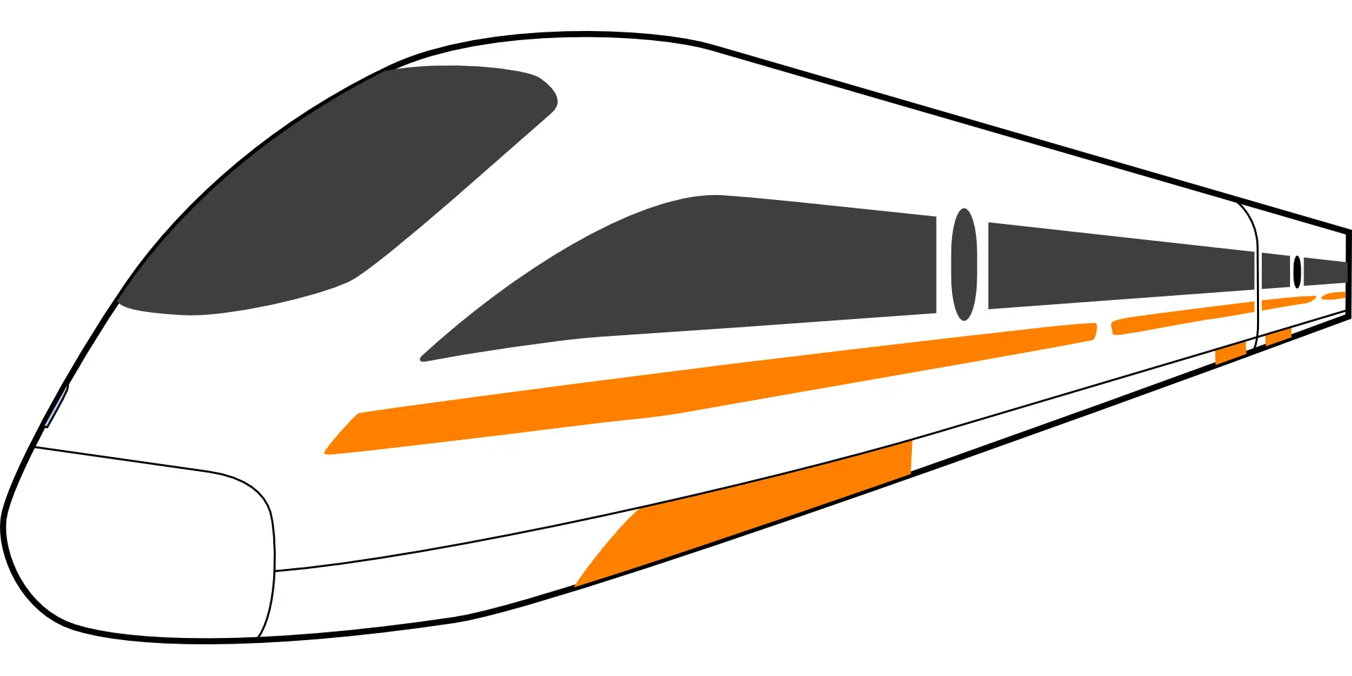 Modern Train with Orange Stripes