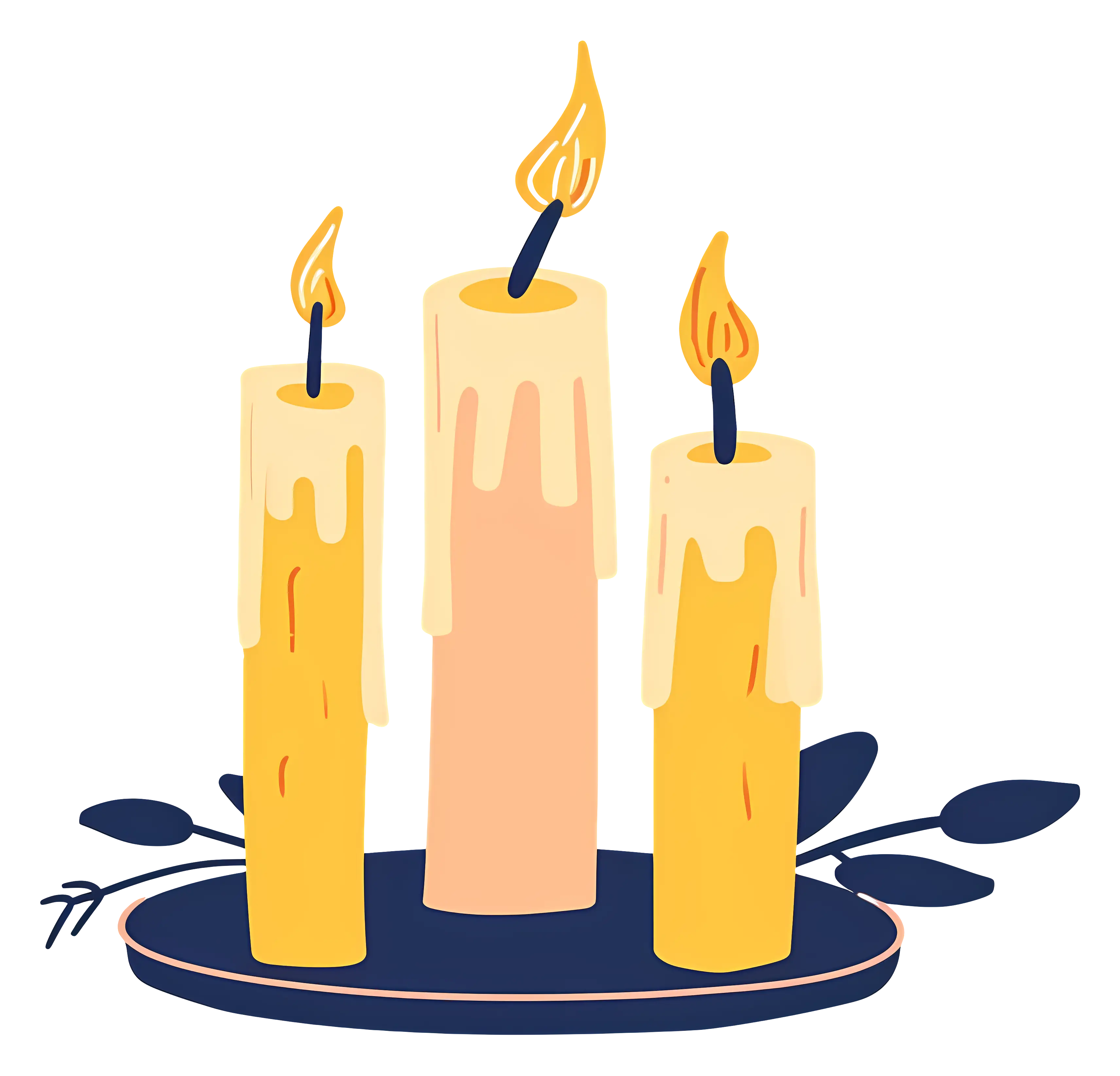 Burning Candles on a Plate