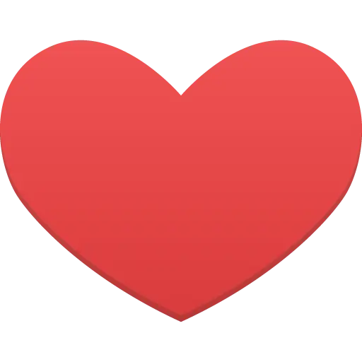 Red Heart Shape Symbol on Transparent Background