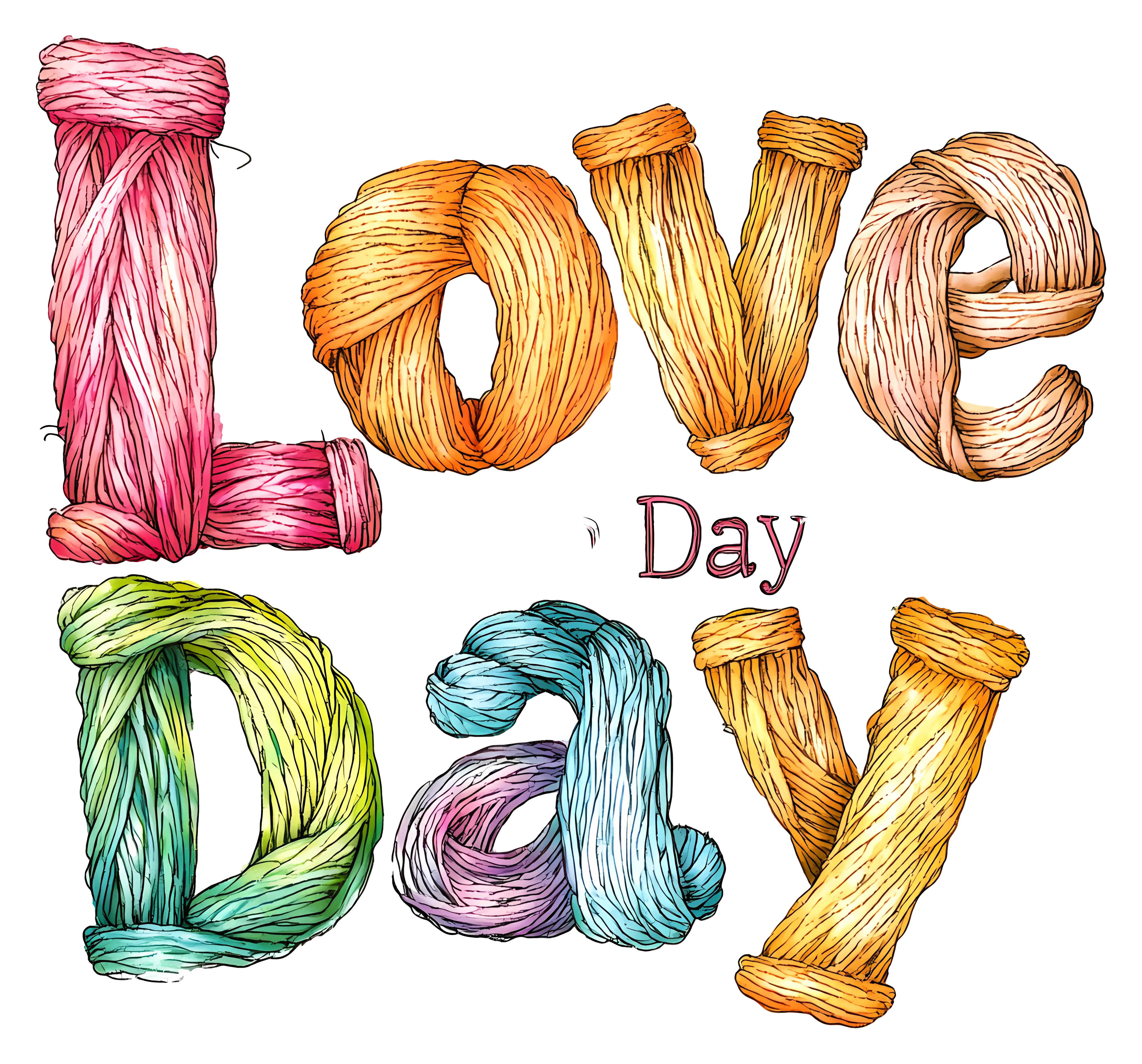 Love Day Text Illustration