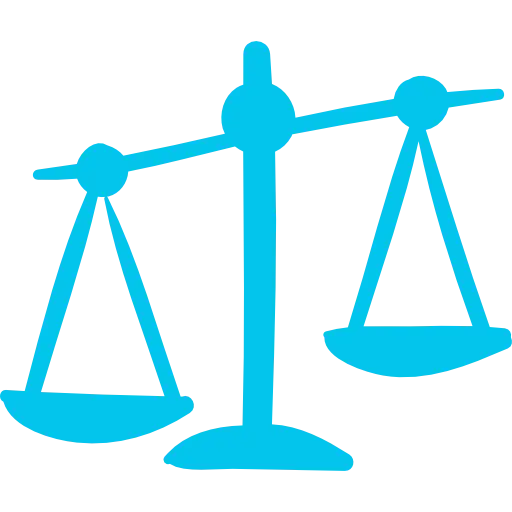 Blue Weighing Scale Icon for Justice