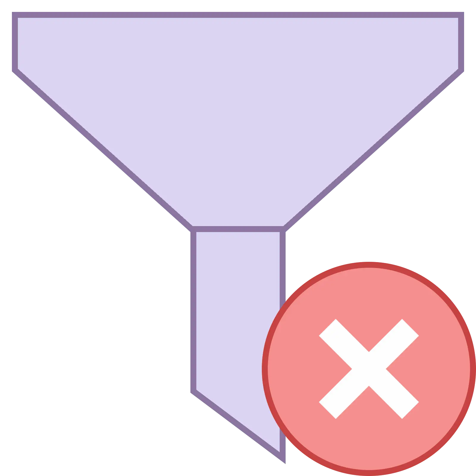 Funnel Icon with Error Cross