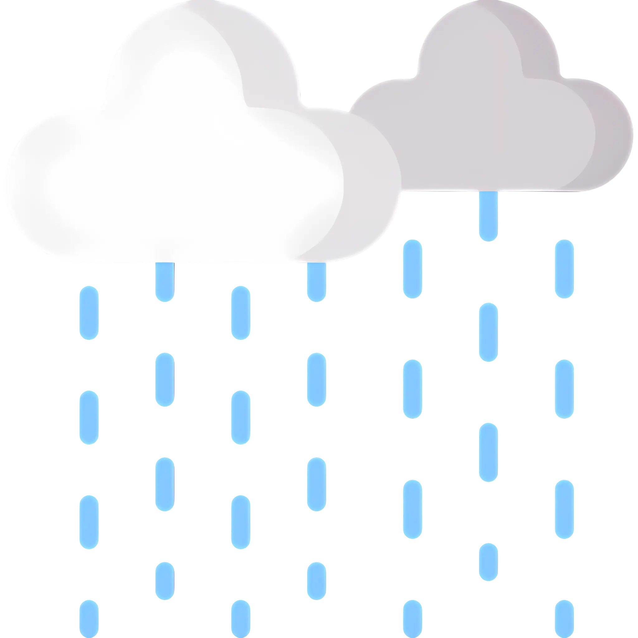 Rainy Clouds with Blue Droplets