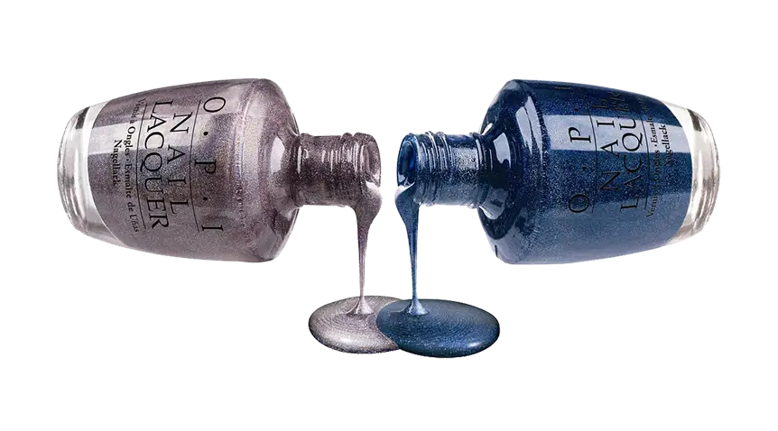 Nail Polish Bottles Pouring Liquid