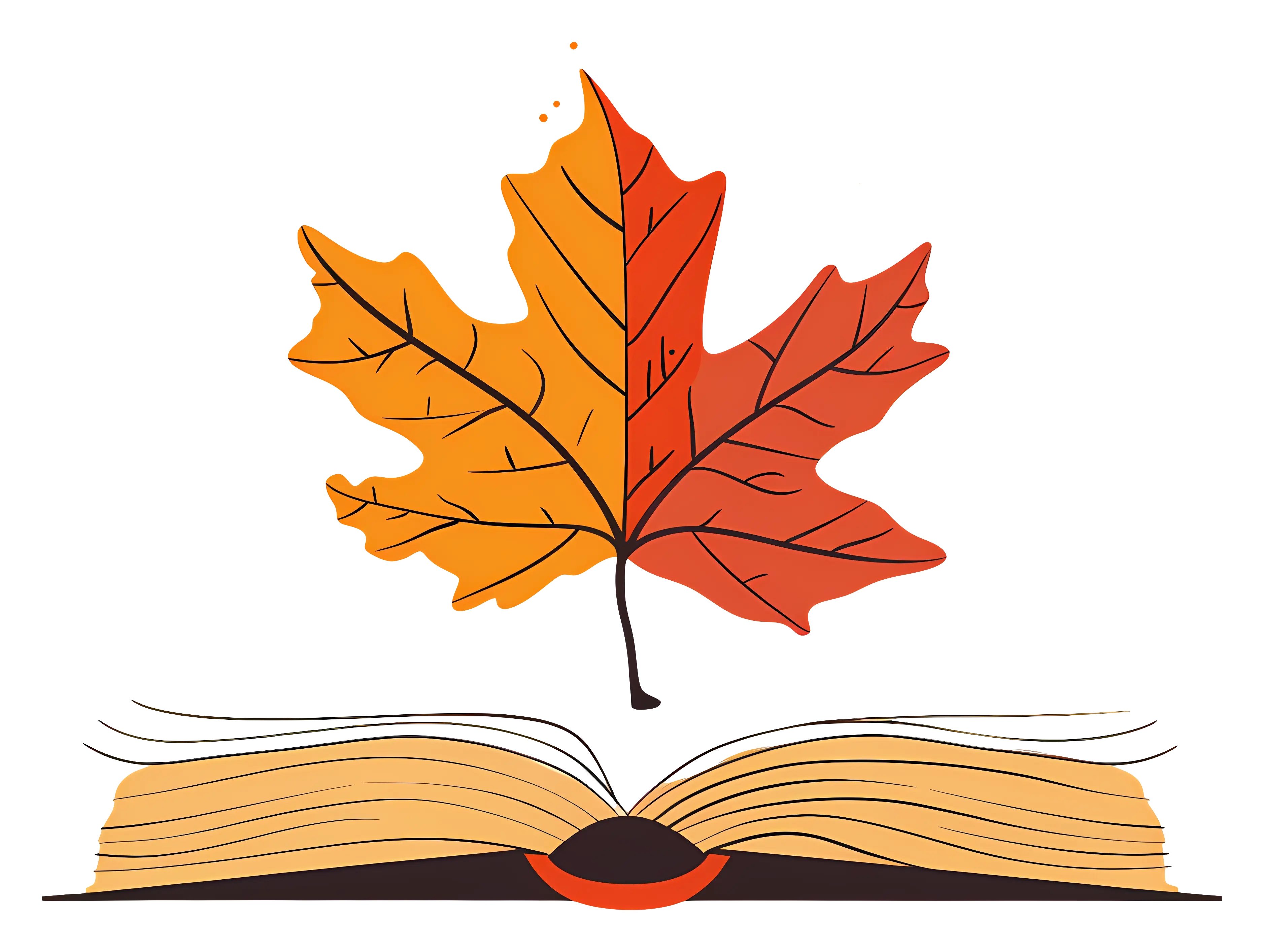 Autumn Leaf on Open Book