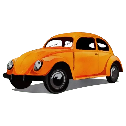 Orange Classic Car Illustration