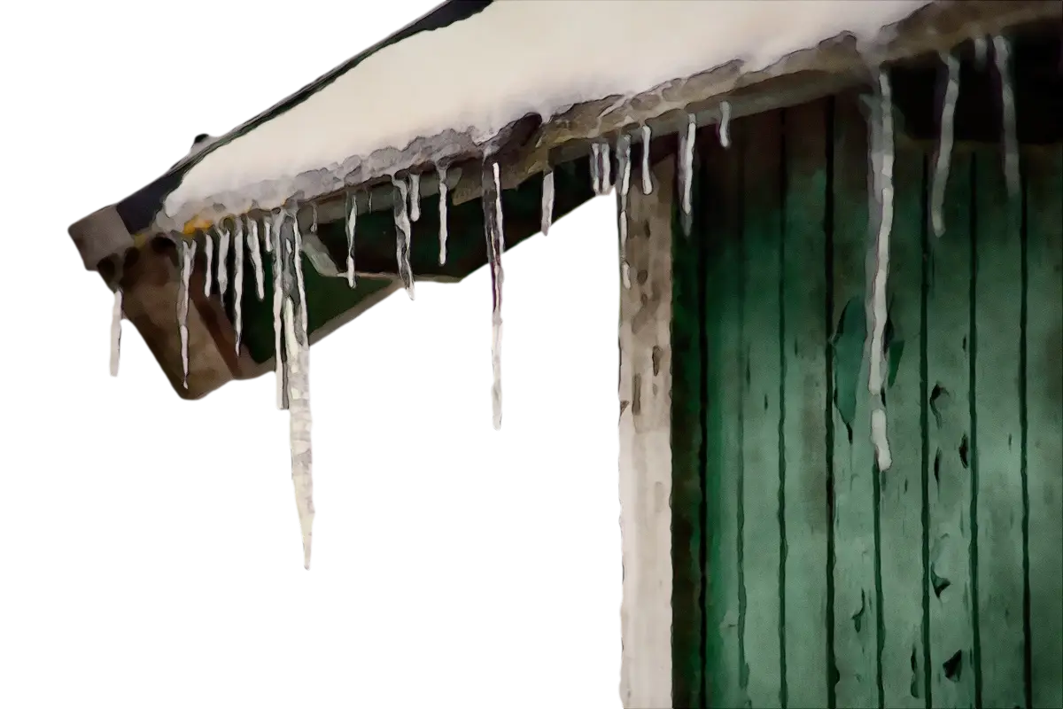 Icicles Hanging from Roof