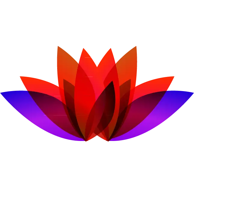 Red and Purple Abstract Lotus Flower