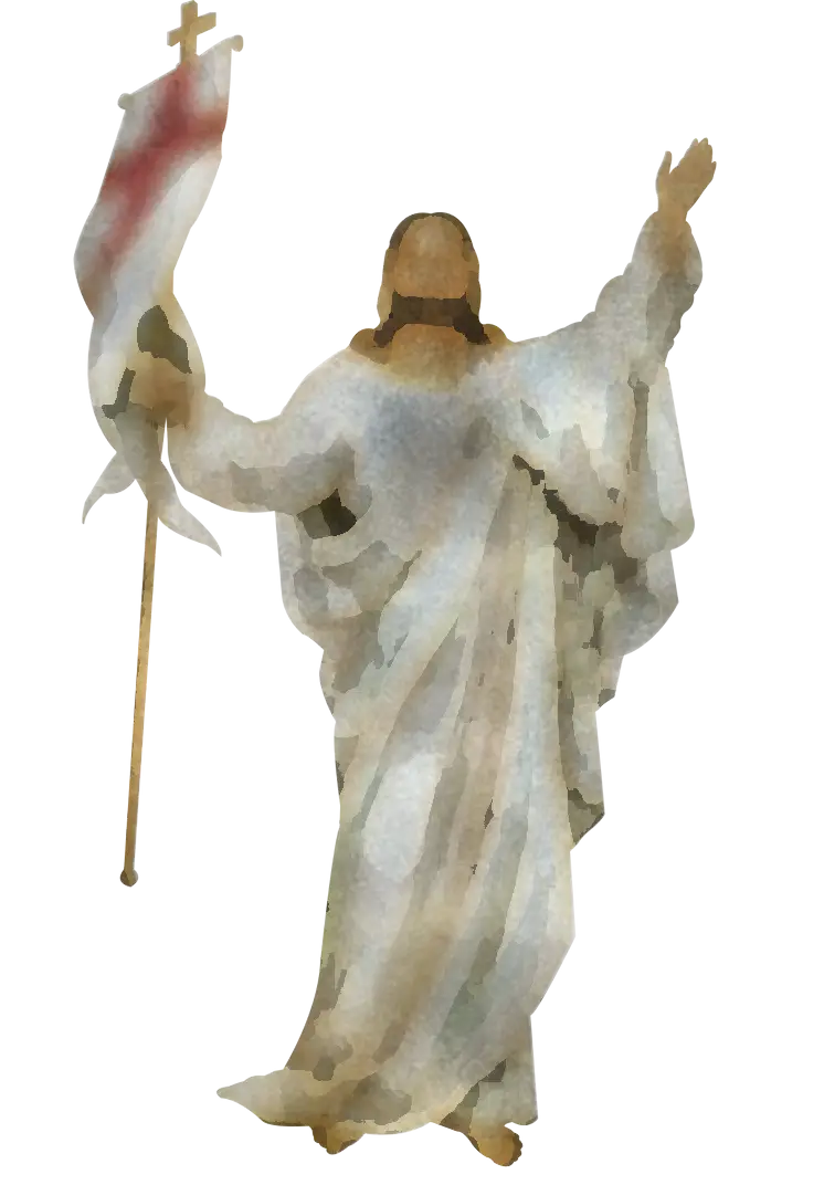 Jesus with Resurrection Flag