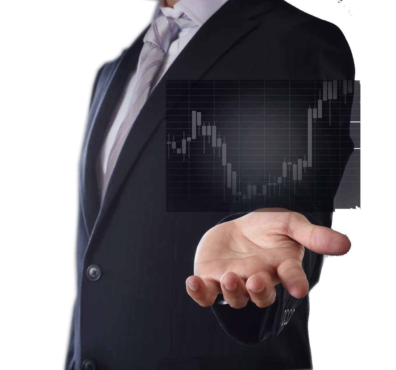 Businessman Presenting Financial Growth Graph