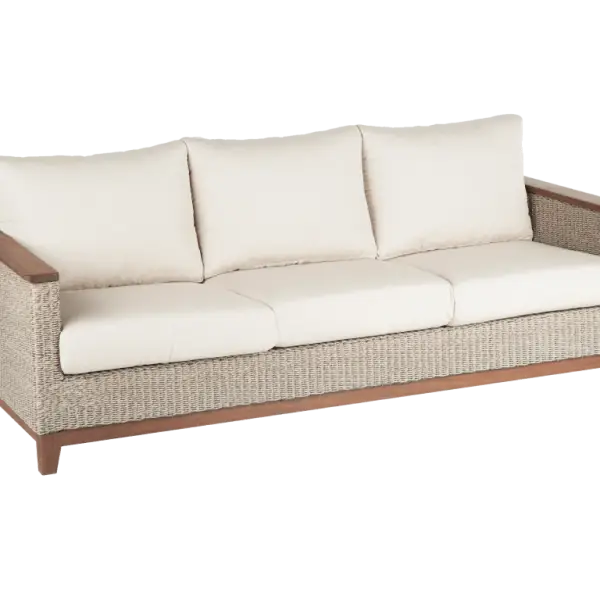 Modern Cream Sofa with Wooden Frame