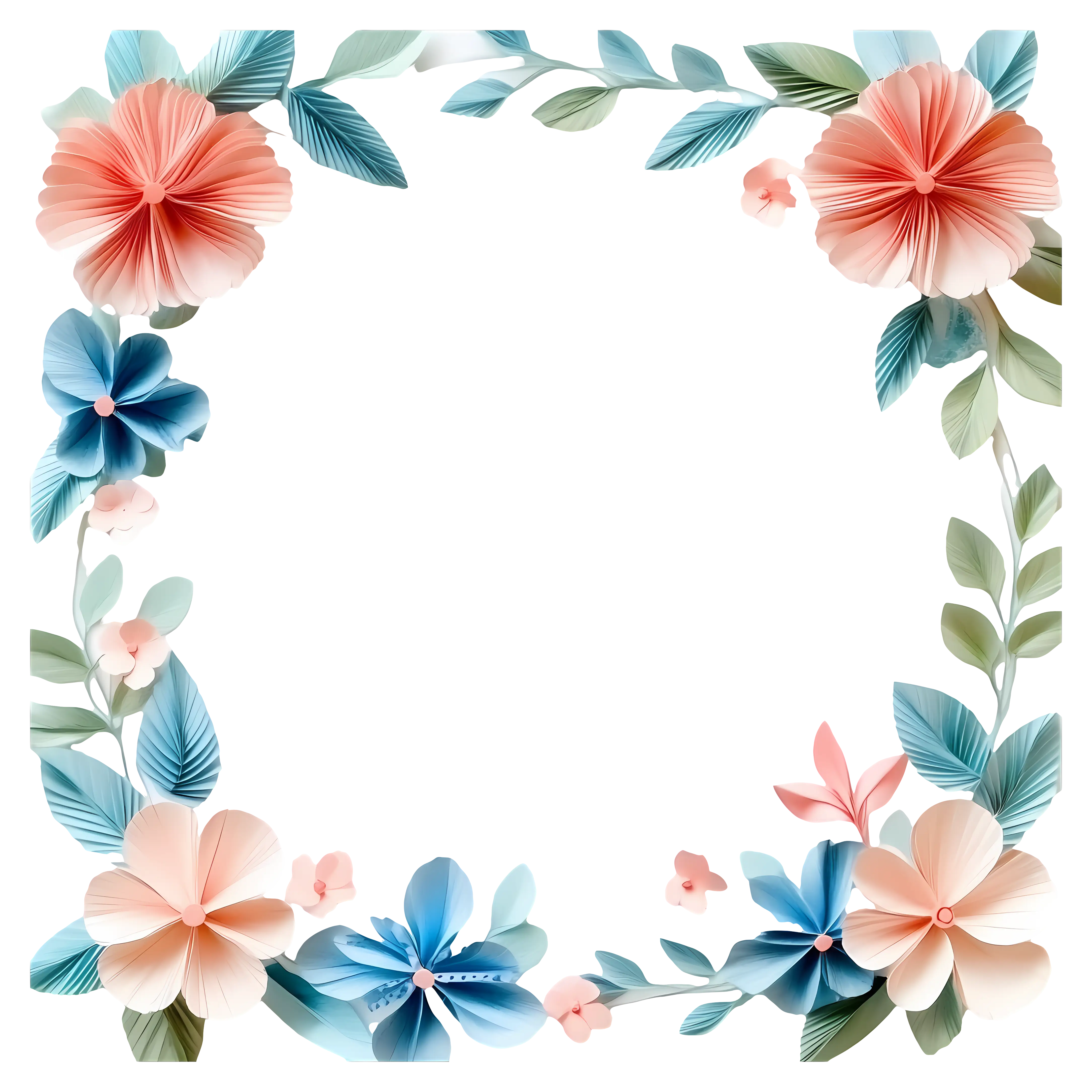 Elegant Floral Frame with Vibrant Flowers