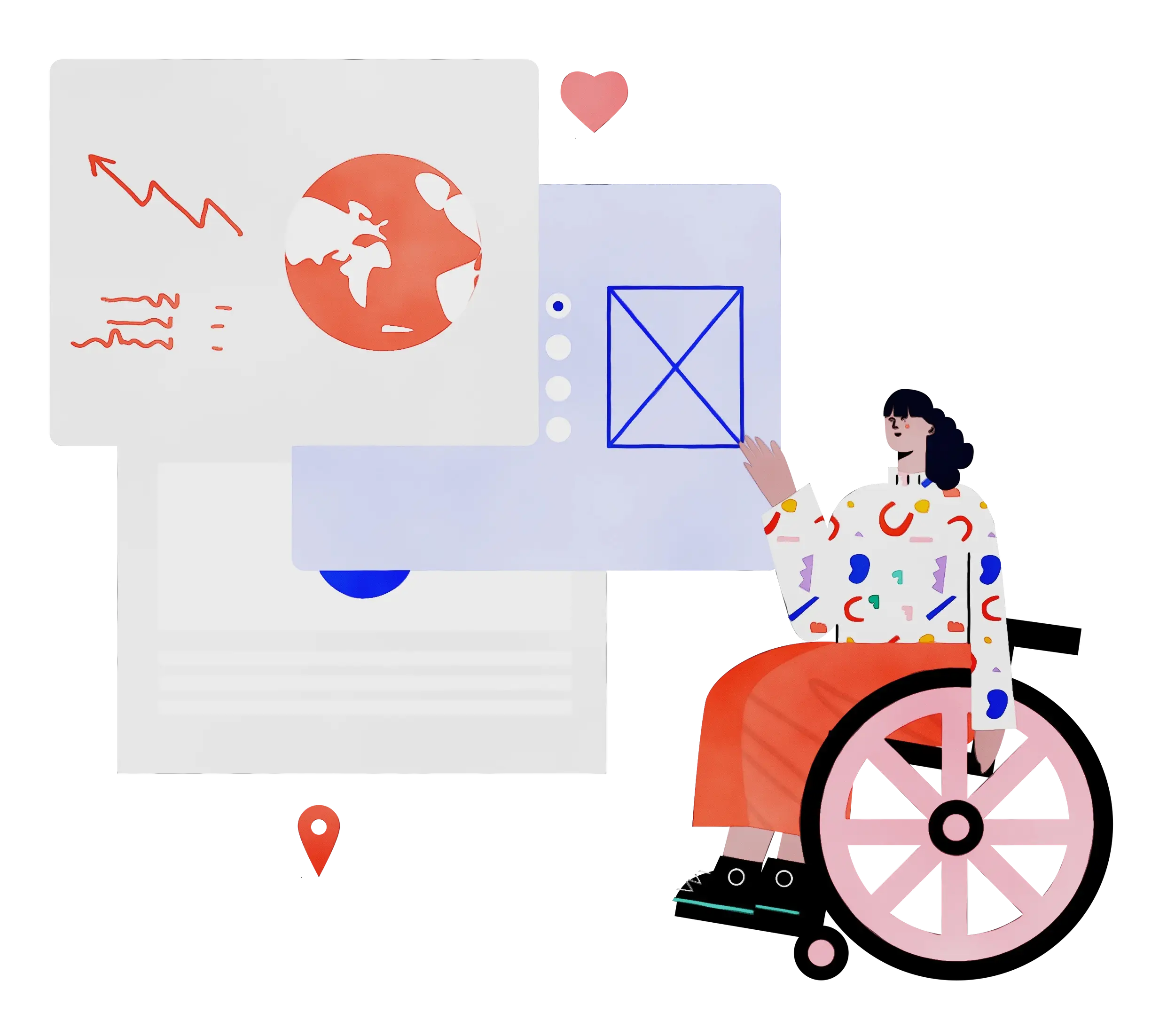 Inclusive Wheelchair User Digital Illustration