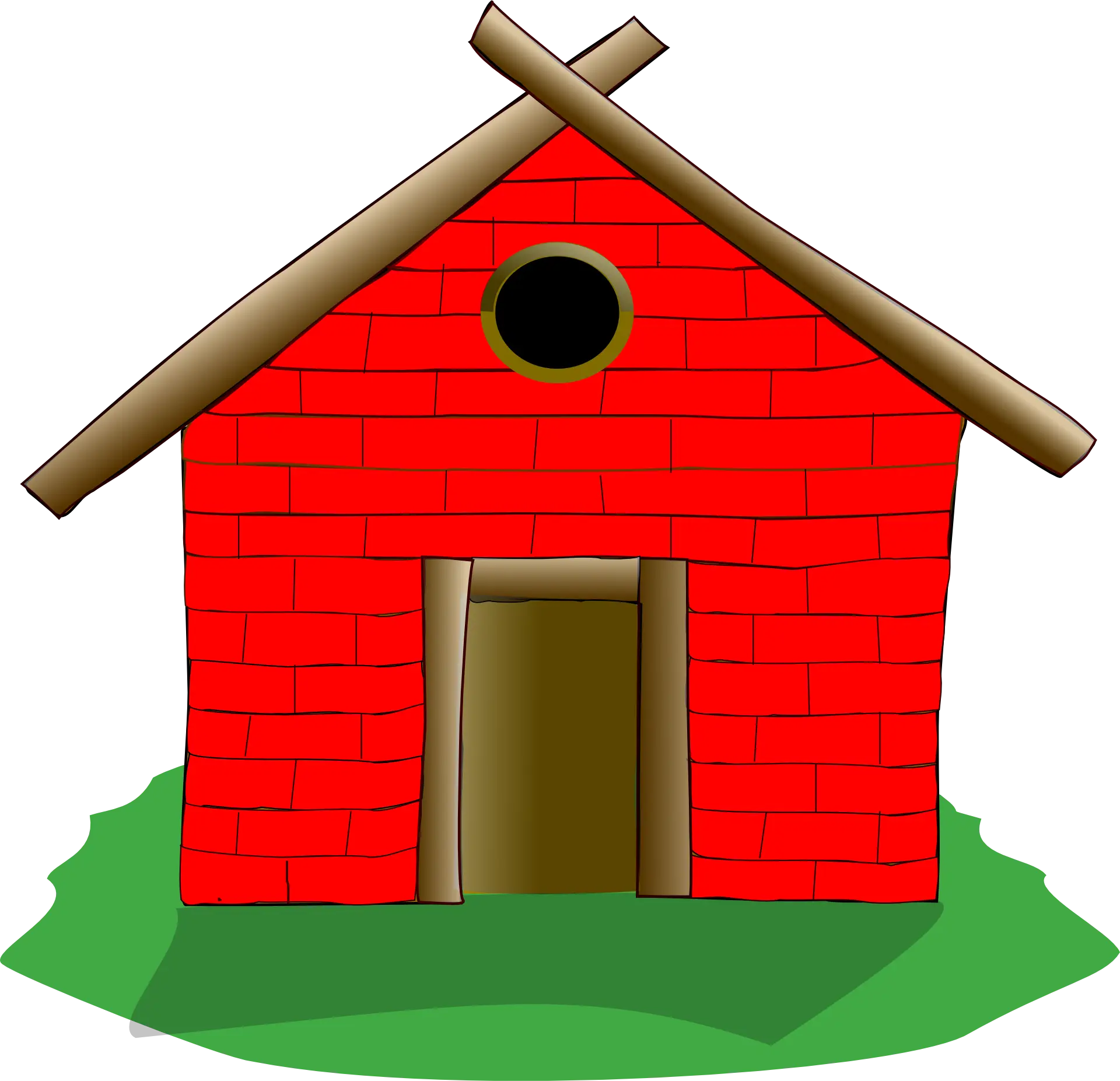 Red Cartoon House Illustration