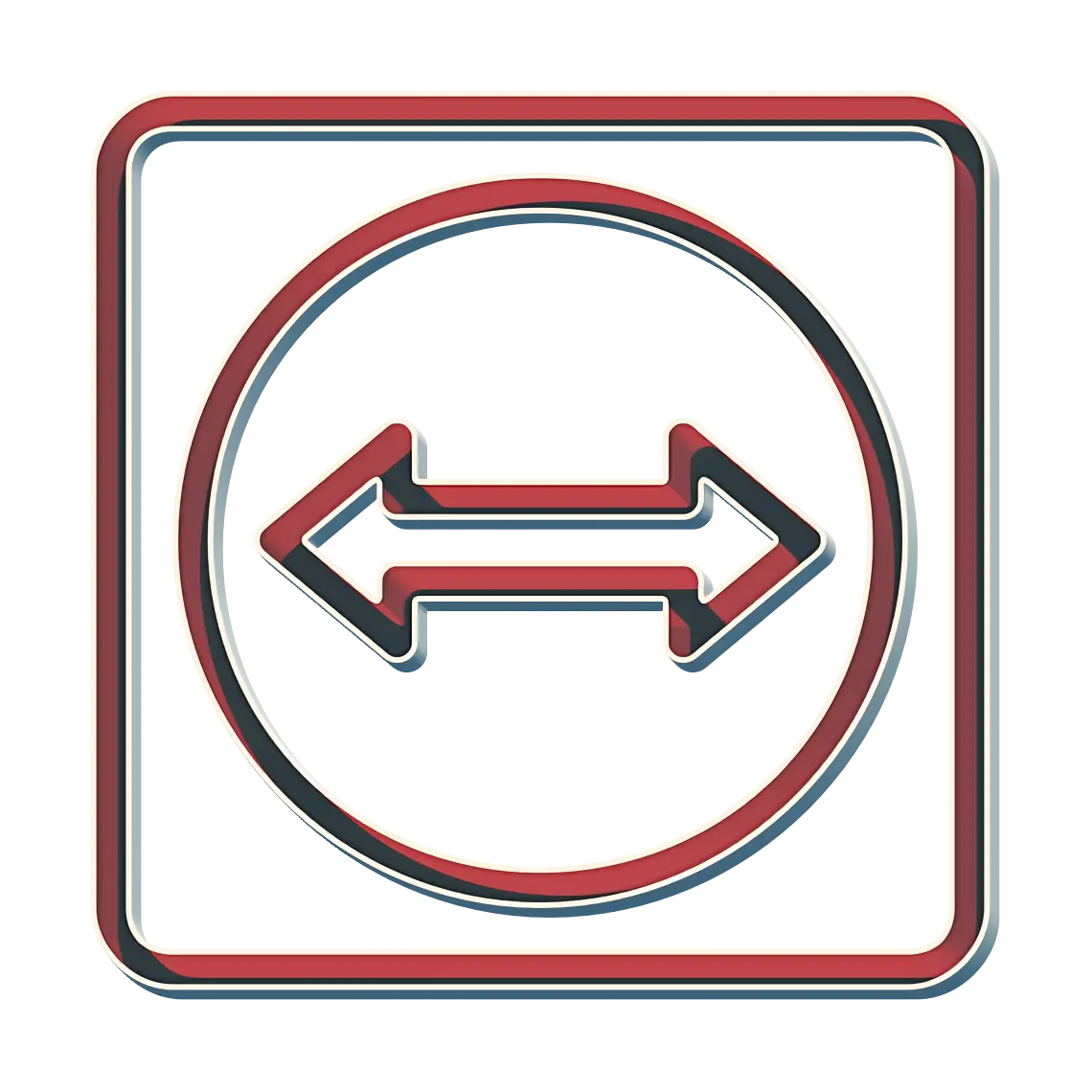 Left and Right Arrows in Red Square