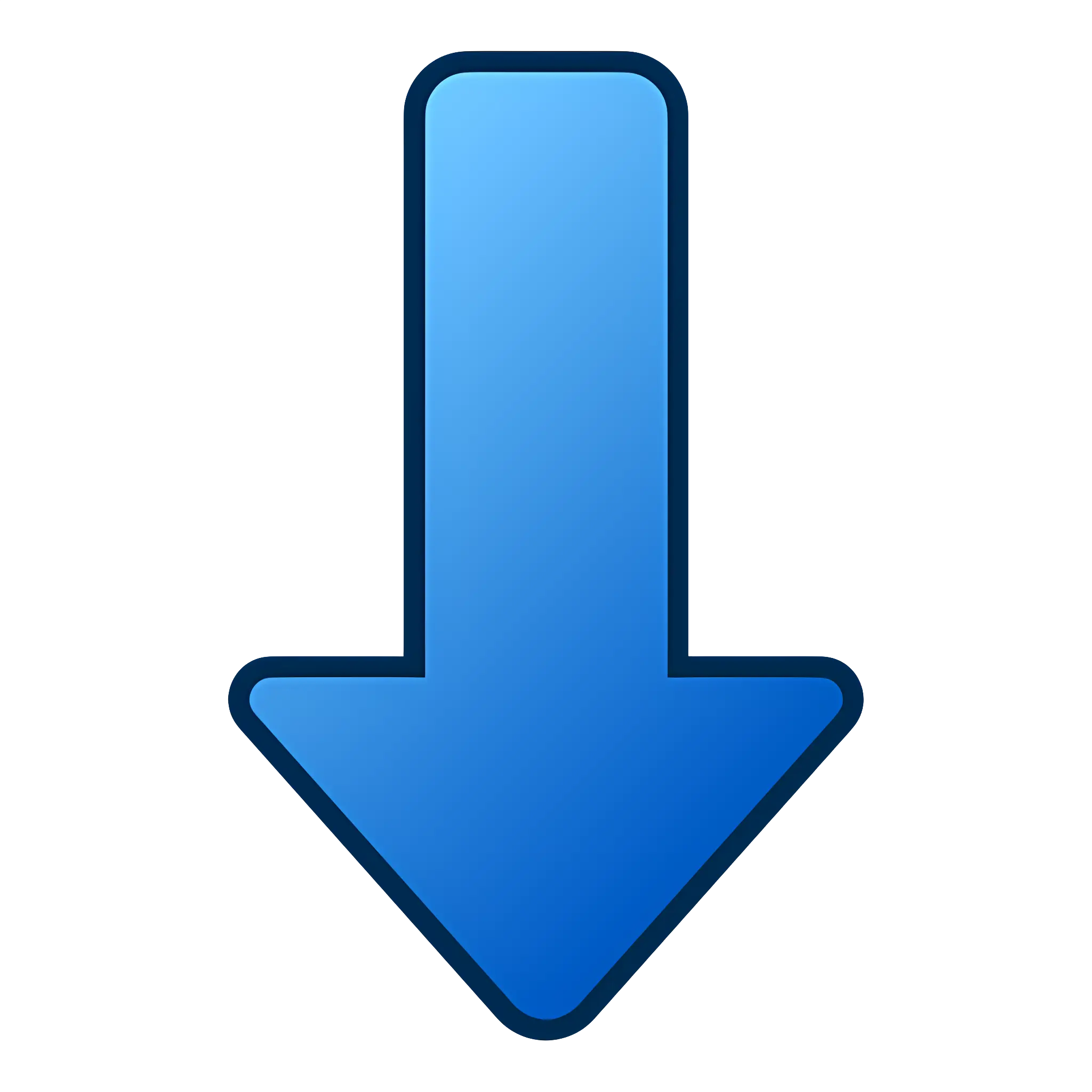 Blue Down Arrow Icon Graphic