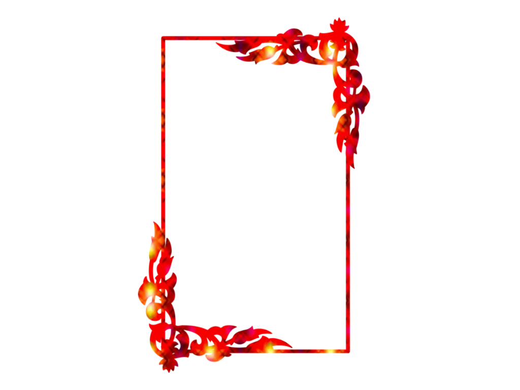 Ornate Red Decorative Frame Design