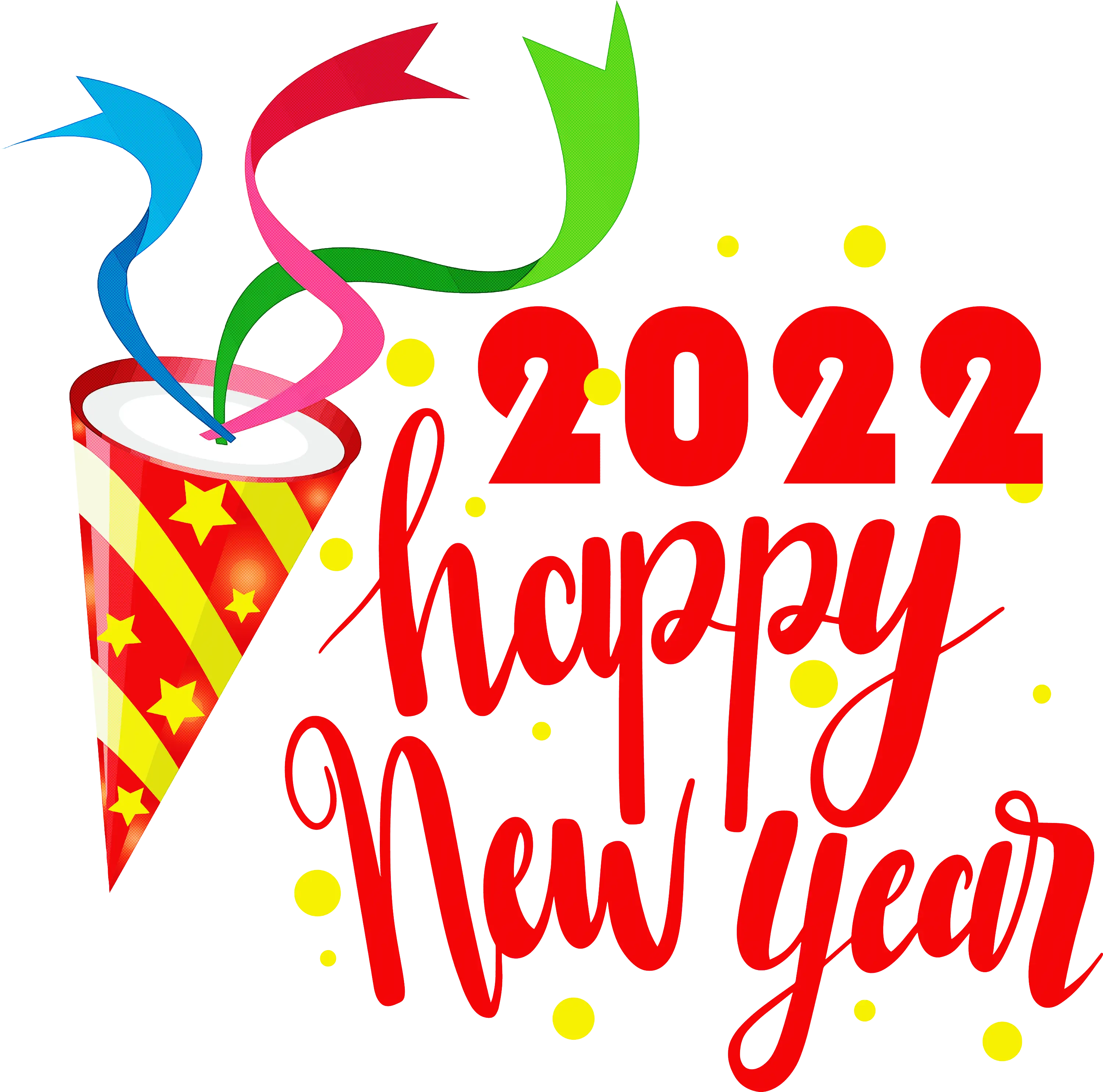 Happy New Year 2022 with Party Design Graphic