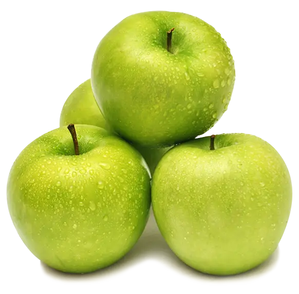 Fresh Green Apples in a Stack